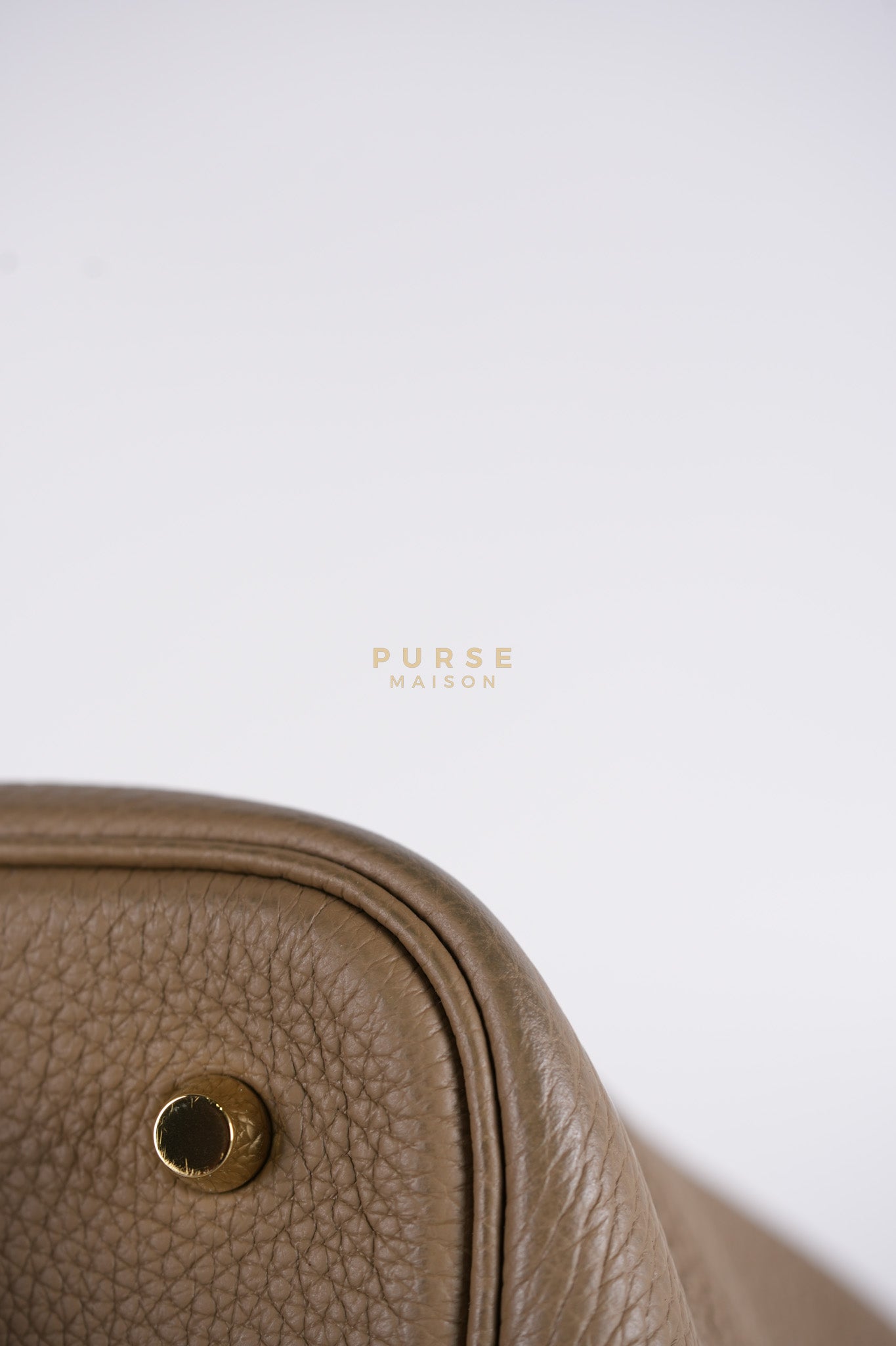 Picotin 22 in Etoupe Clemence Leather & Gold Hardware Stamp Z(2021) | Purse Maison Luxury Bags Shop