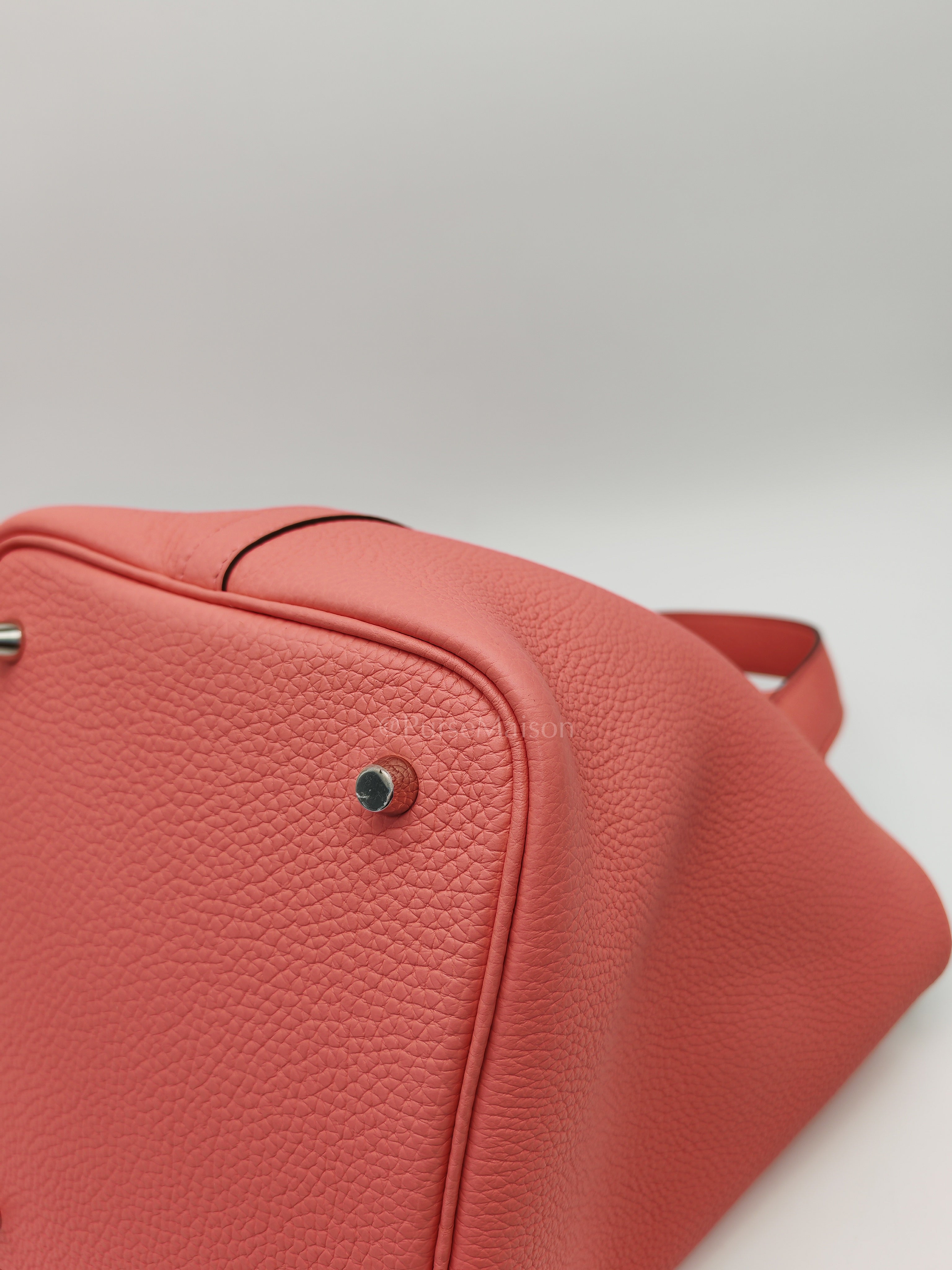 Picotin 22 in Rose Azelee Clemence Leather & Palladium Hardware Stamp B (2023) | Purse Maison Luxury Bags Shop