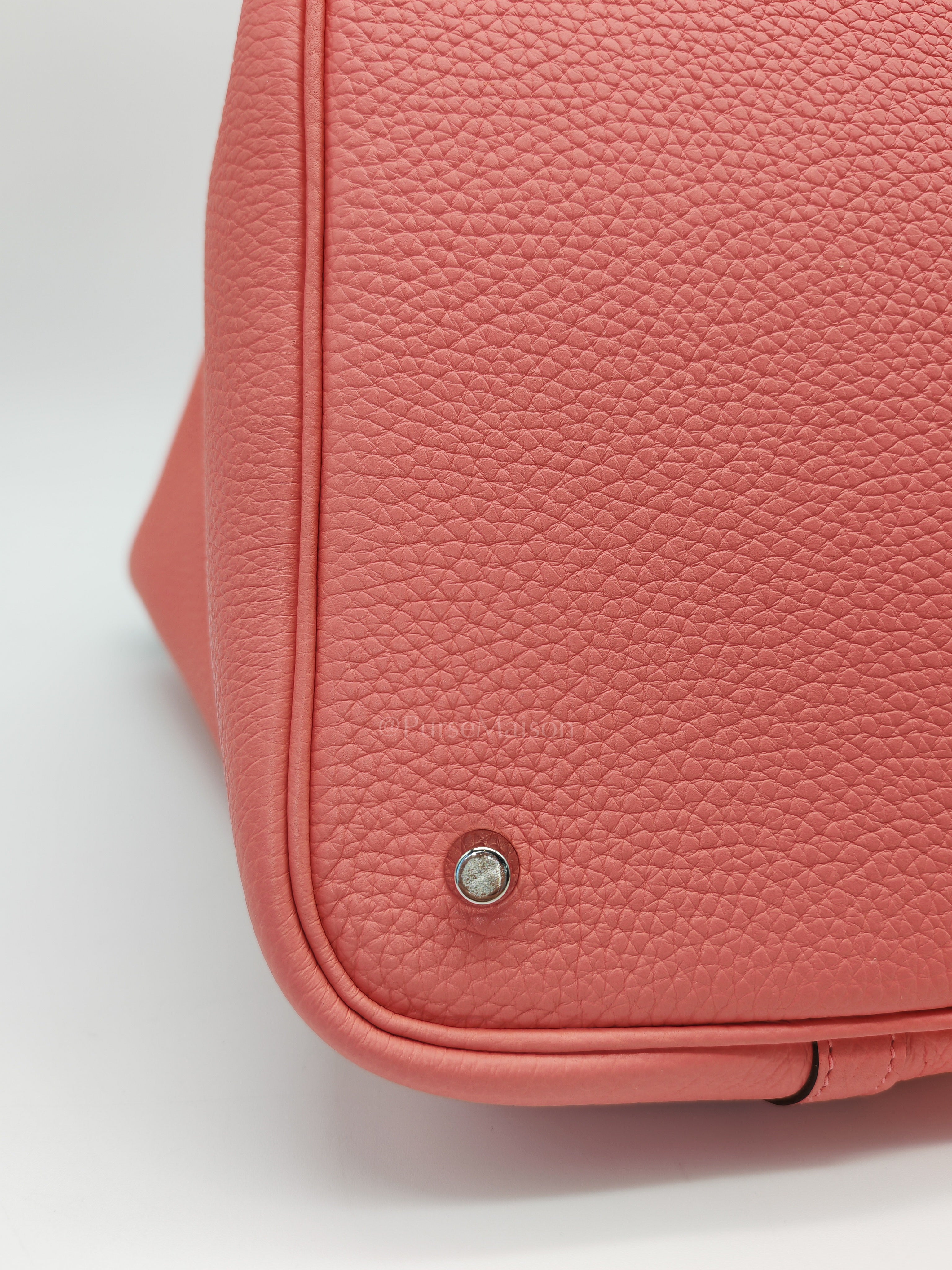 Picotin 22 in Rose Azelee Clemence Leather & Palladium Hardware Stamp B (2023) | Purse Maison Luxury Bags Shop