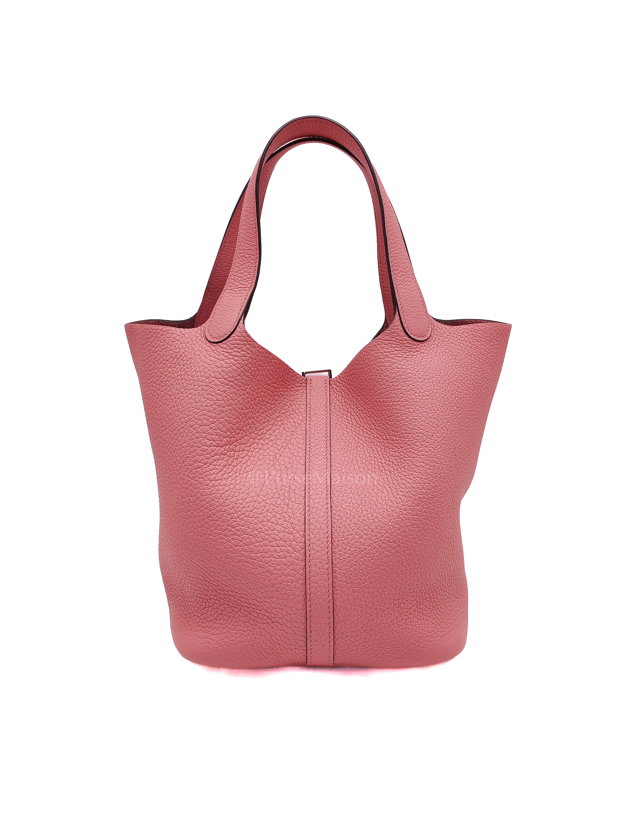 Picotin 22 in Rose Azelee Clemence Leather & Palladium Hardware Stamp B (2023) | Purse Maison Luxury Bags Shop