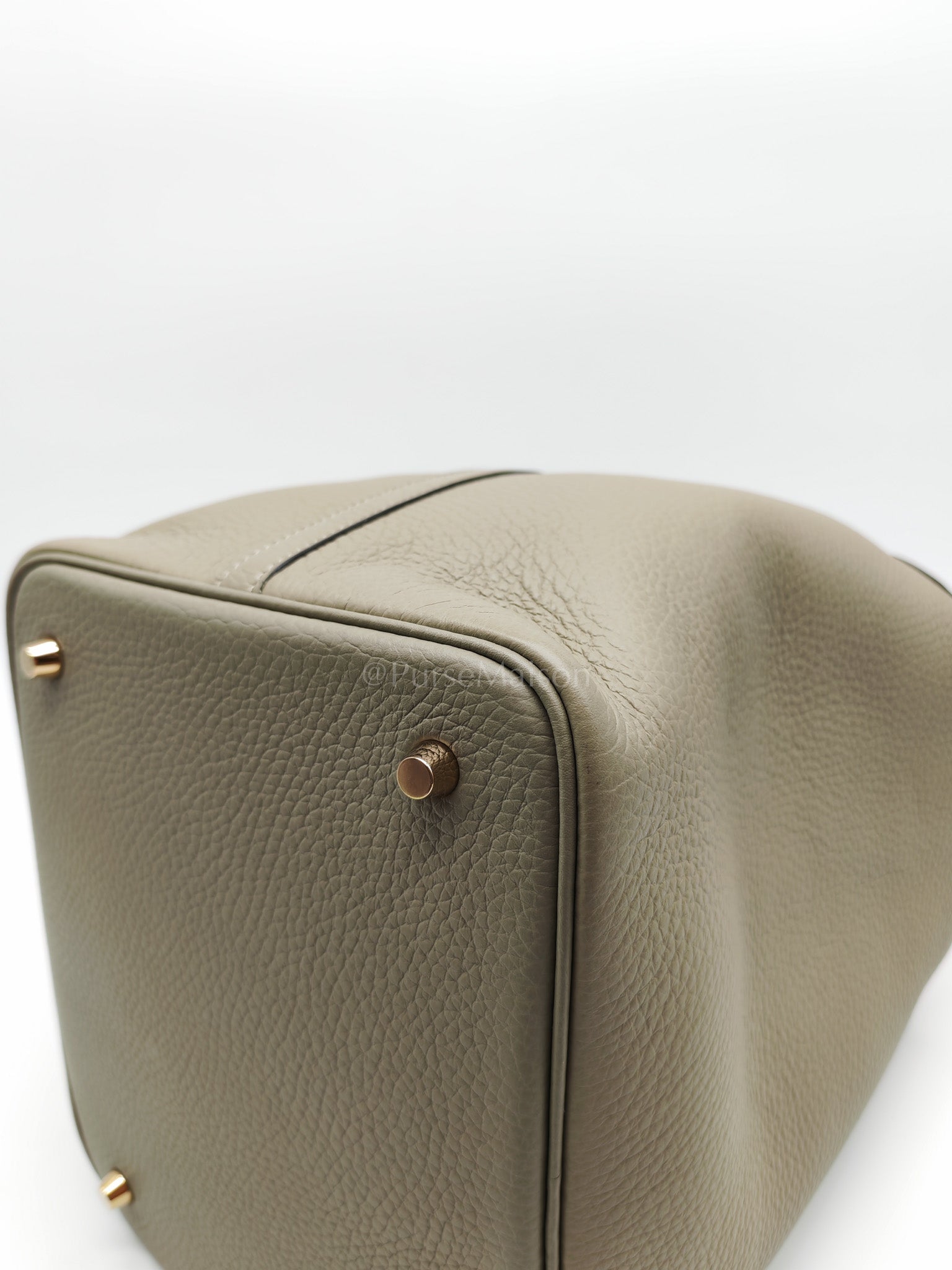 Picotin 22 in Sauge Taurillion Clemence Leather Gold Hardware Stamp B(2023) | Purse Maison Luxury Bags Shop