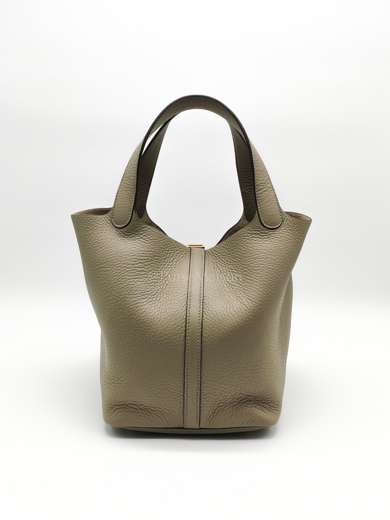 Picotin 22 in Sauge Taurillion Clemence Leather Gold Hardware Stamp B(2023) | Purse Maison Luxury Bags Shop