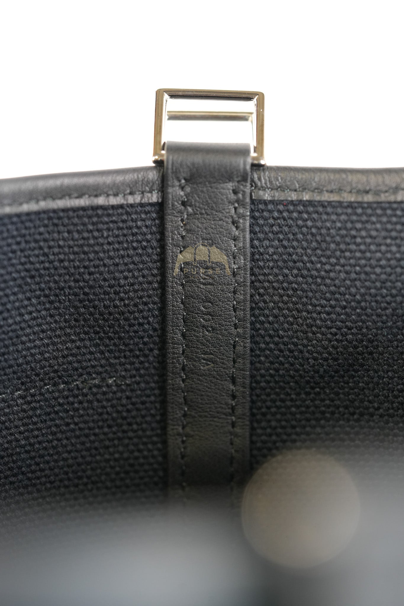 Picotin Lock 18 in Black Cargo Canvas & Palladium Hardware Stamp B (2023) | Purse Maison Luxury Bags Shop