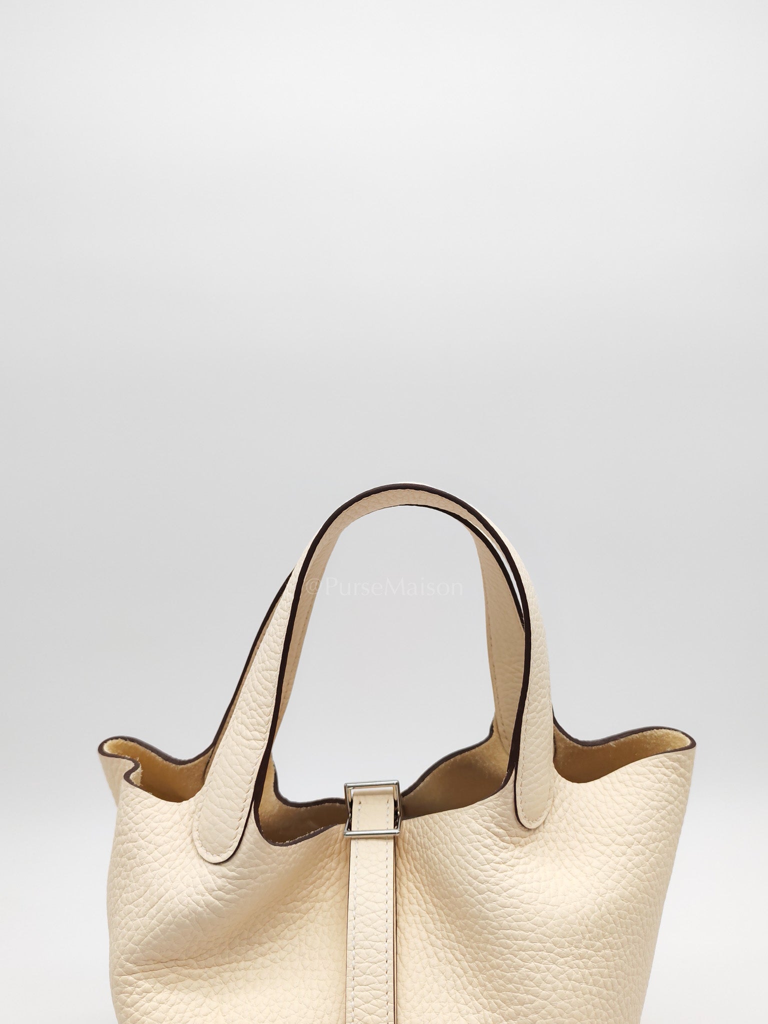Picotin Lock 18 in Nata Clemence Leather & Palladium Hardware Stamp B(2023) | Purse Maison Luxury Bags Shop