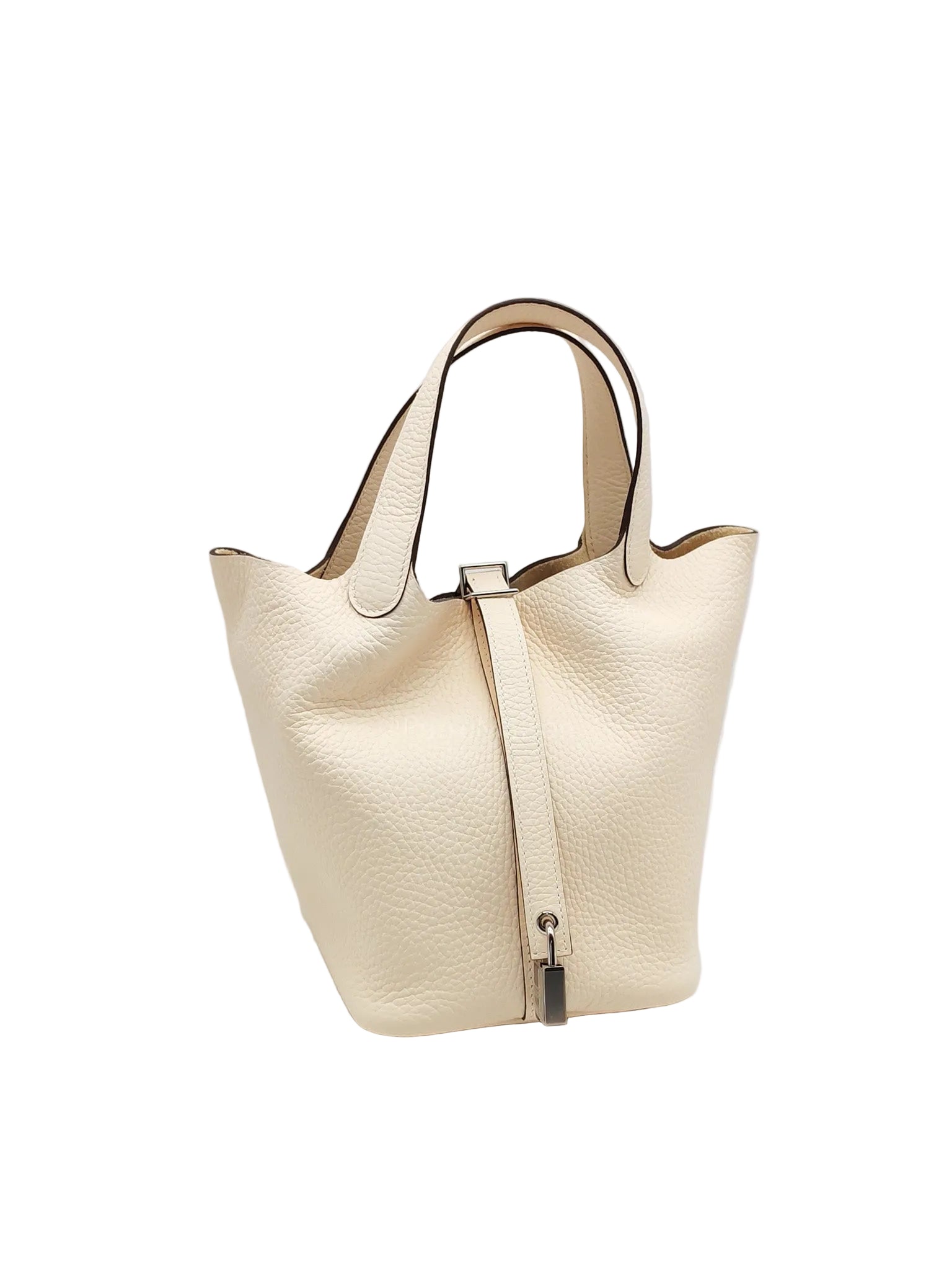 Picotin Lock 18 in Nata Clemence Leather & Palladium Hardware Stamp B(2023) | Purse Maison Luxury Bags Shop