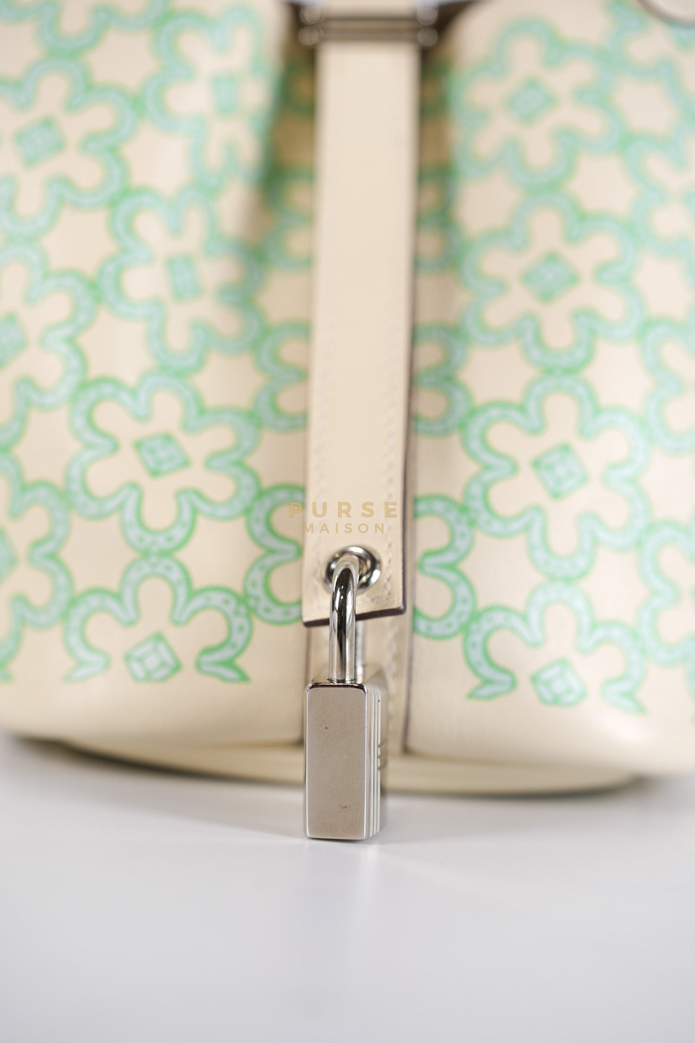 Picotin Lock Micro in Lucky Daisy Nata Swift Leather & Palladium Hardware Stamp B (2023) | Purse Maison Luxury Bags Shop
