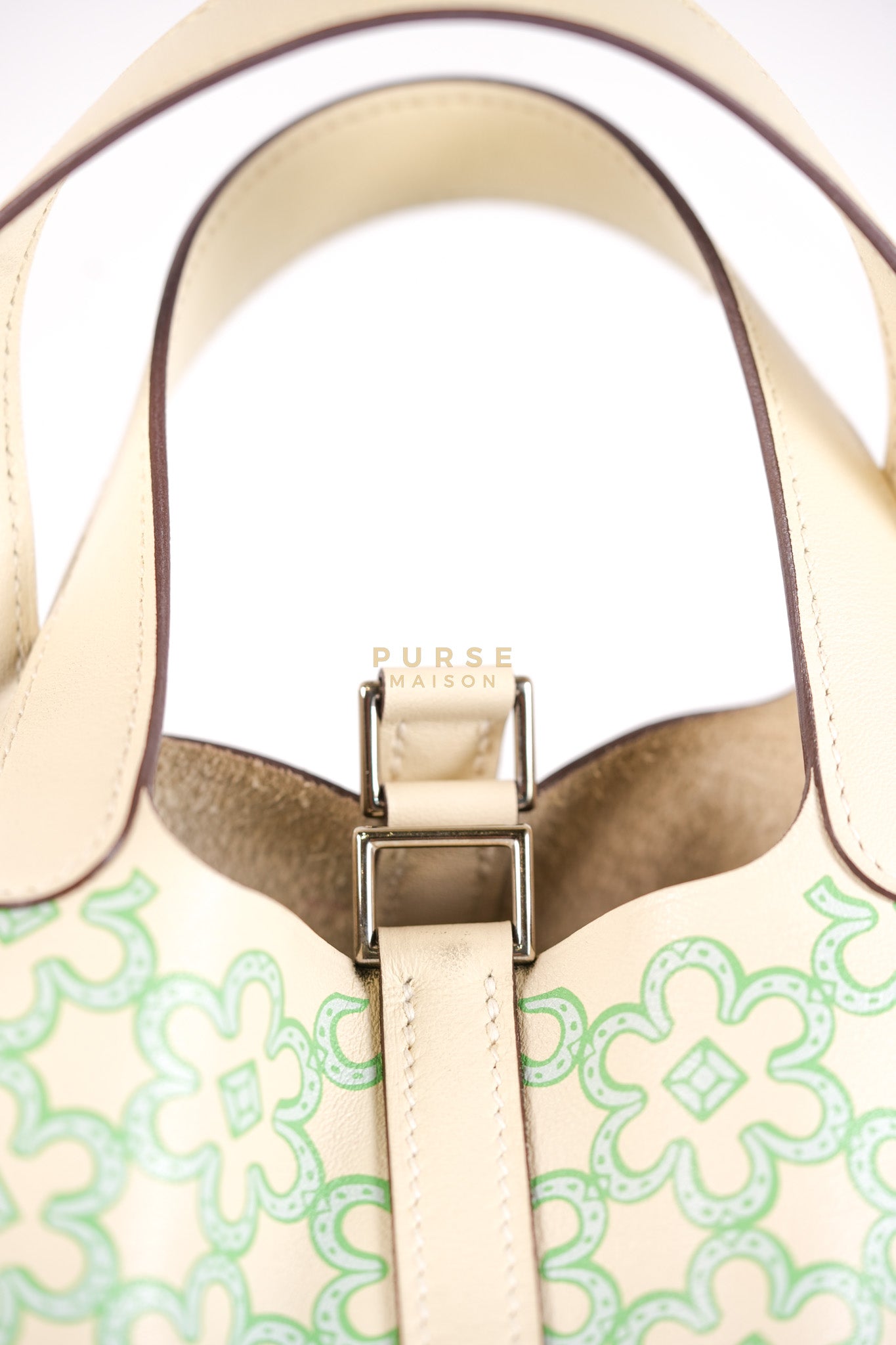 Picotin Lock Micro in Lucky Daisy Nata Swift Leather & Palladium Hardware Stamp B (2023) | Purse Maison Luxury Bags Shop