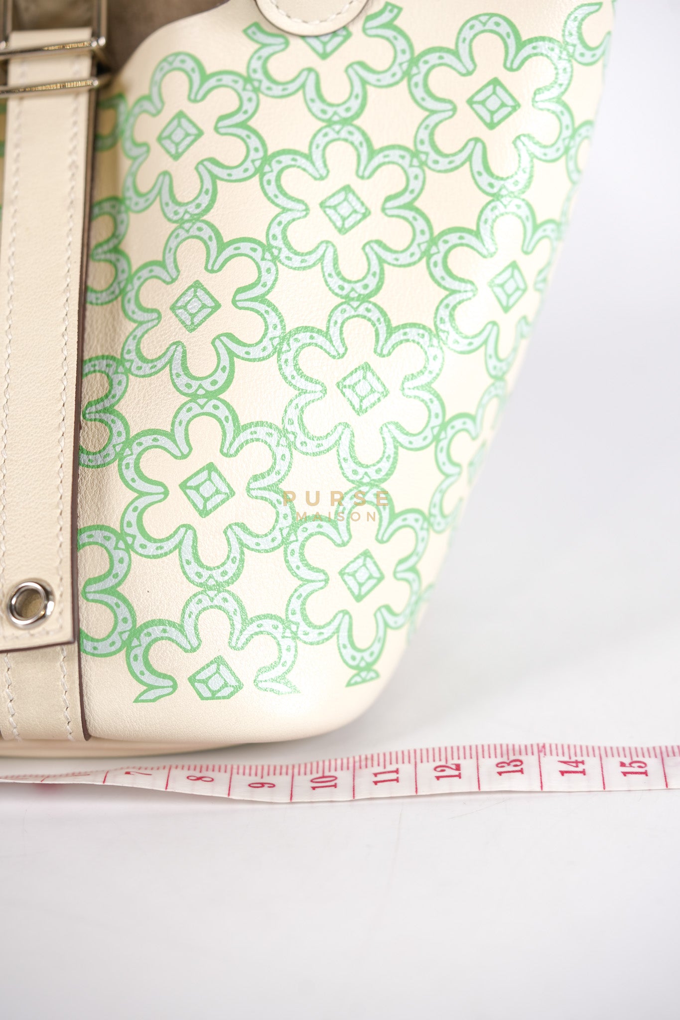 Picotin Lock Micro in Lucky Daisy Nata Swift Leather & Palladium Hardware Stamp B (2023) | Purse Maison Luxury Bags Shop