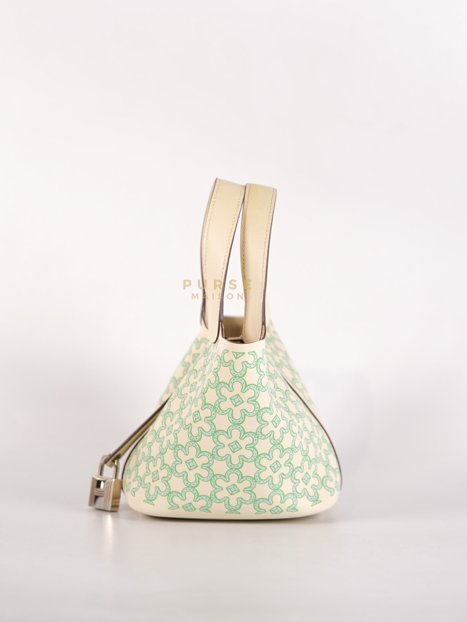 Picotin Lock Micro in Lucky Daisy Nata Swift Leather & Palladium Hardware Stamp B (2023) | Purse Maison Luxury Bags Shop