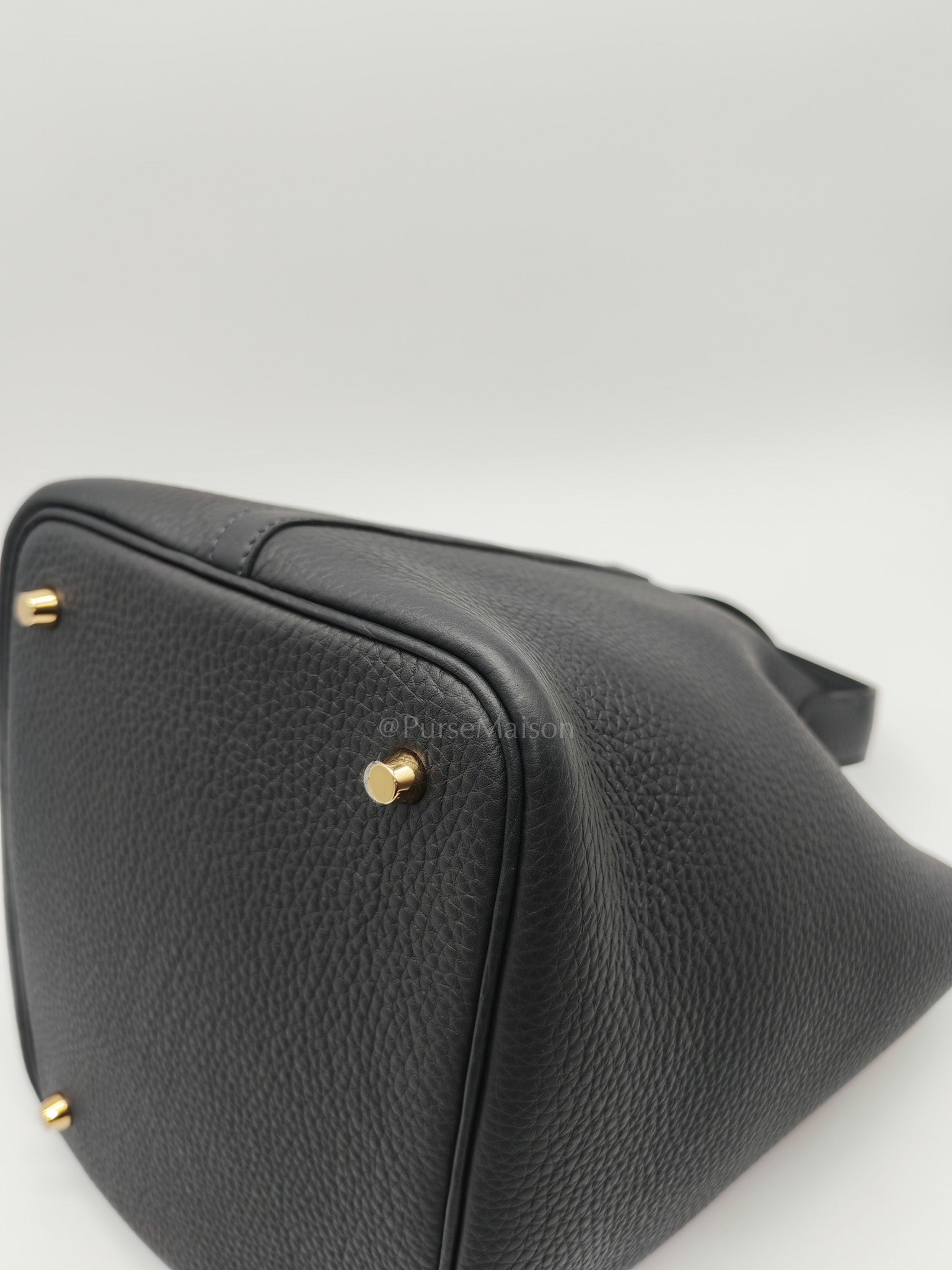 Picotin Lock 22 in Blue Indigo Clemence Leather in Gold Hardware Stamp K(2025)