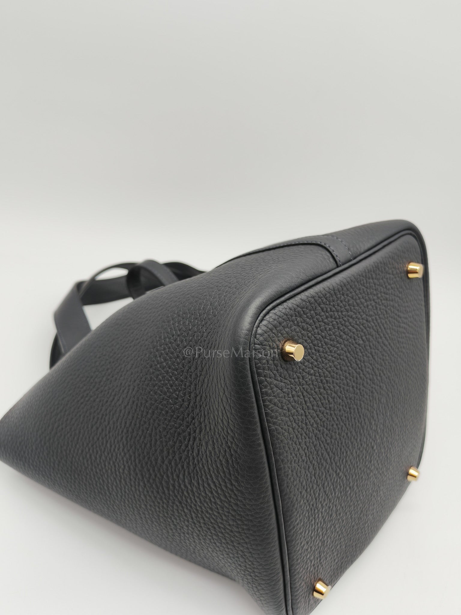 Picotin Lock 22 in Blue Indigo Clemence Leather in Gold Hardware Stamp K(2025)