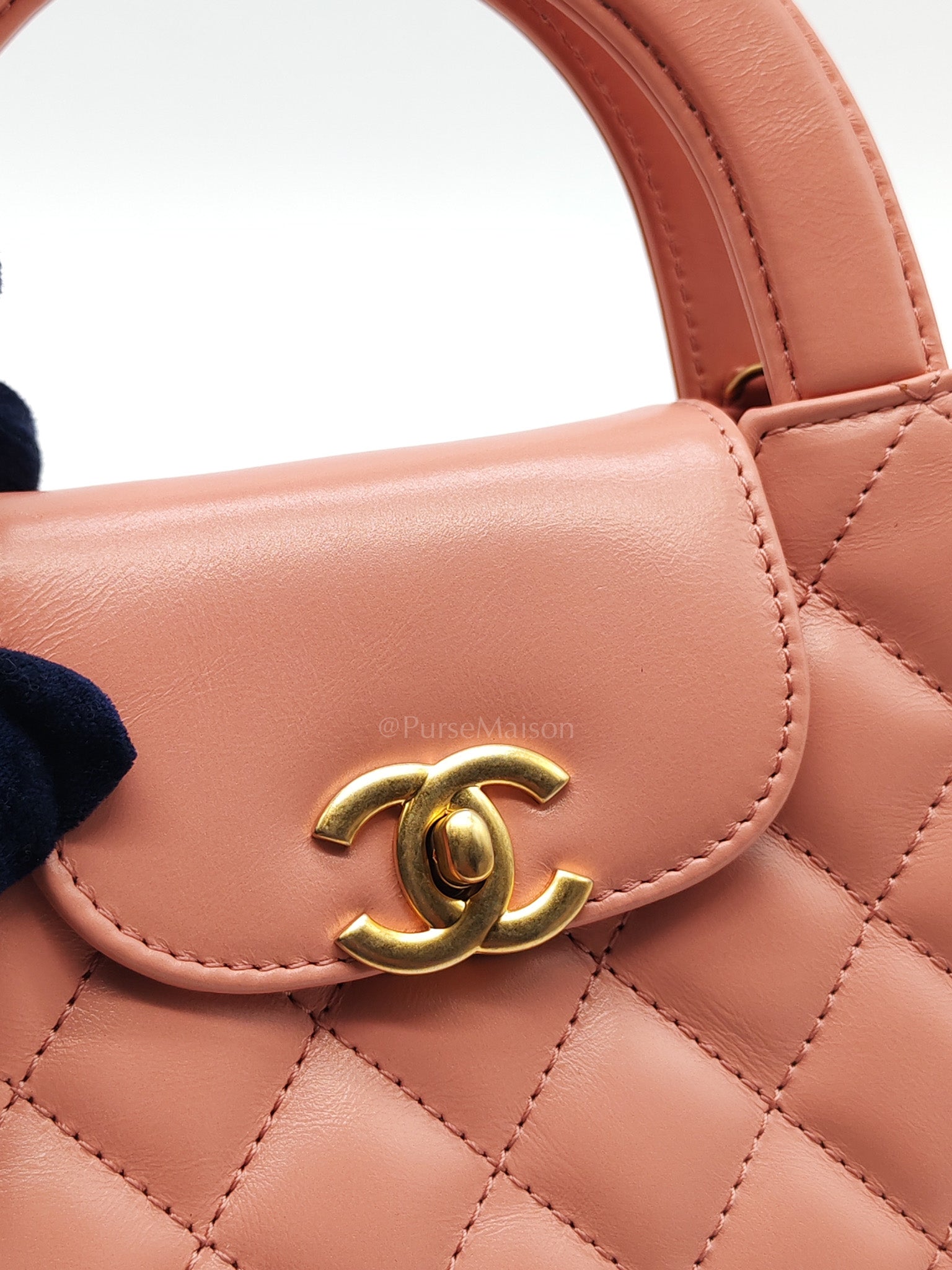 CC Kelly Small In Pink Shiny Aged Calfskin Leather & Gold Hardware Microchip