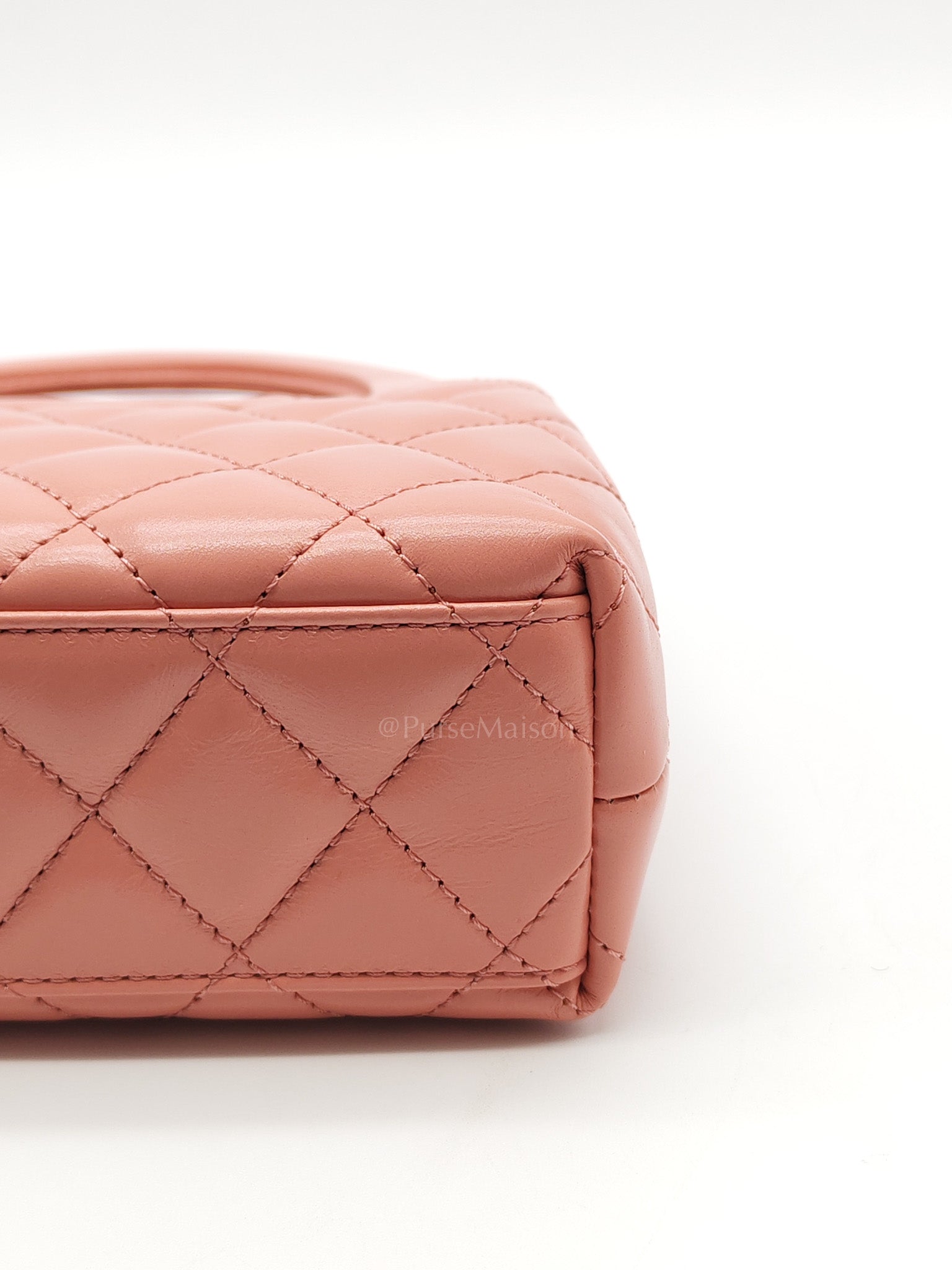 CC Kelly Small In Pink Shiny Aged Calfskin Leather & Gold Hardware Microchip