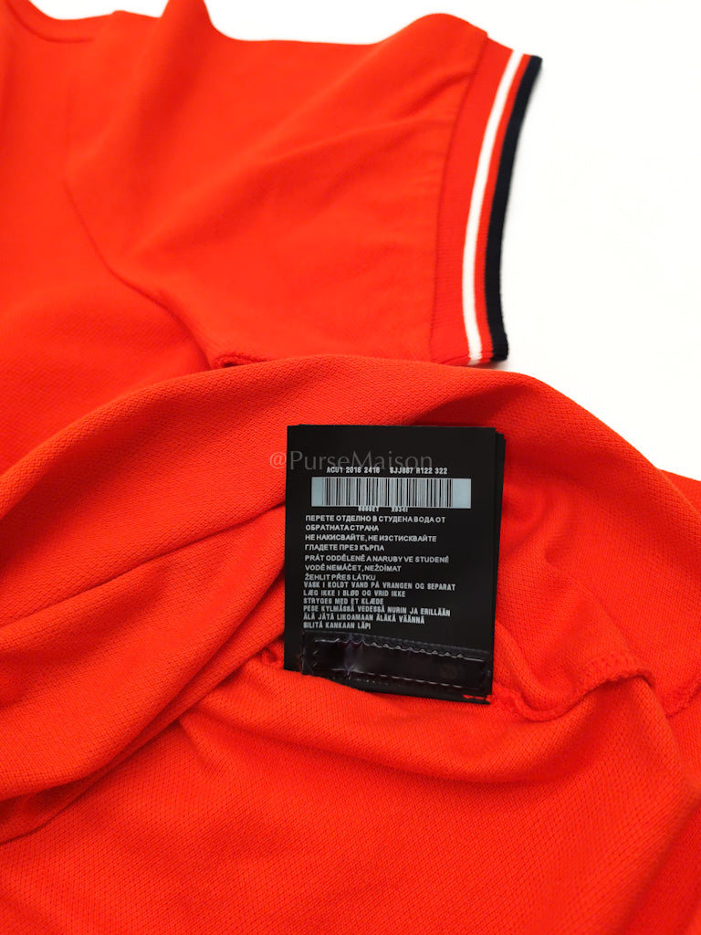 Piquet Arancio Orange Woven Polo Shirt Size Large | Purse Maison Luxury Bags Shop