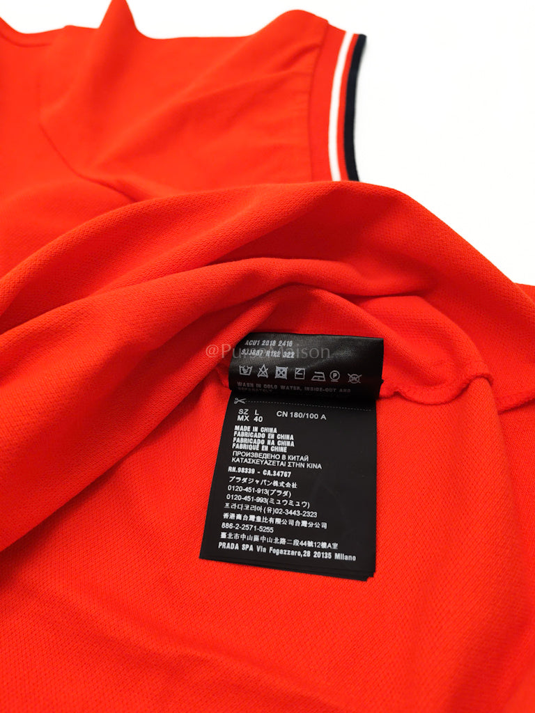 Piquet Arancio Orange Woven Polo Shirt Size Large | Purse Maison Luxury Bags Shop