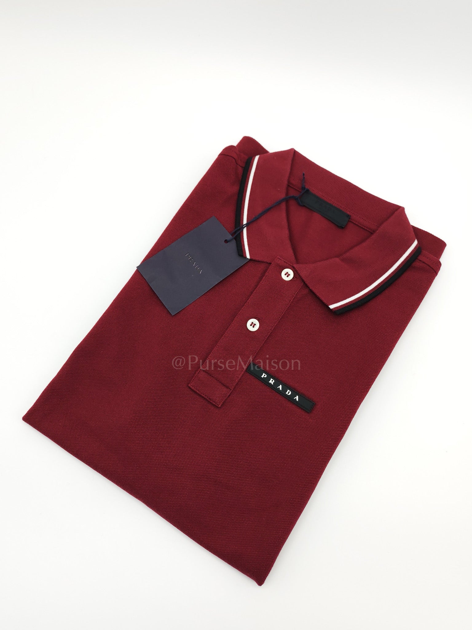 Piquet Bordeaux (Burgundy) Polo Shirt Size L | Purse Maison Luxury Bags Shop