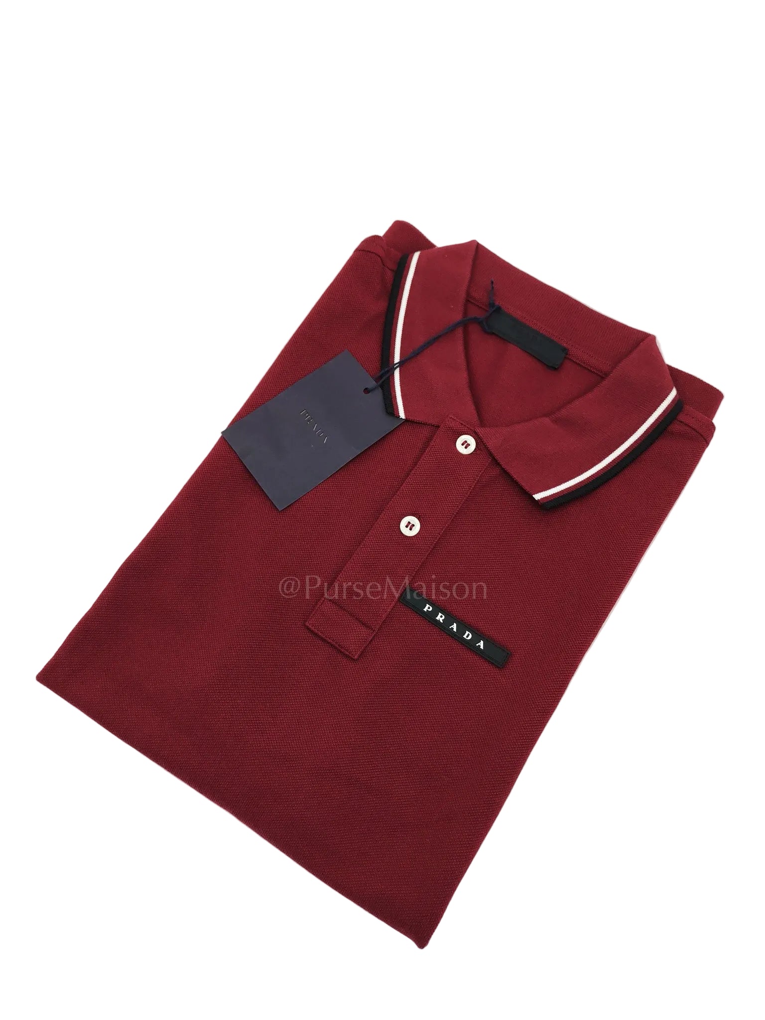 Piquet Bordeaux (Burgundy) Polo Shirt Size L | Purse Maison Luxury Bags Shop