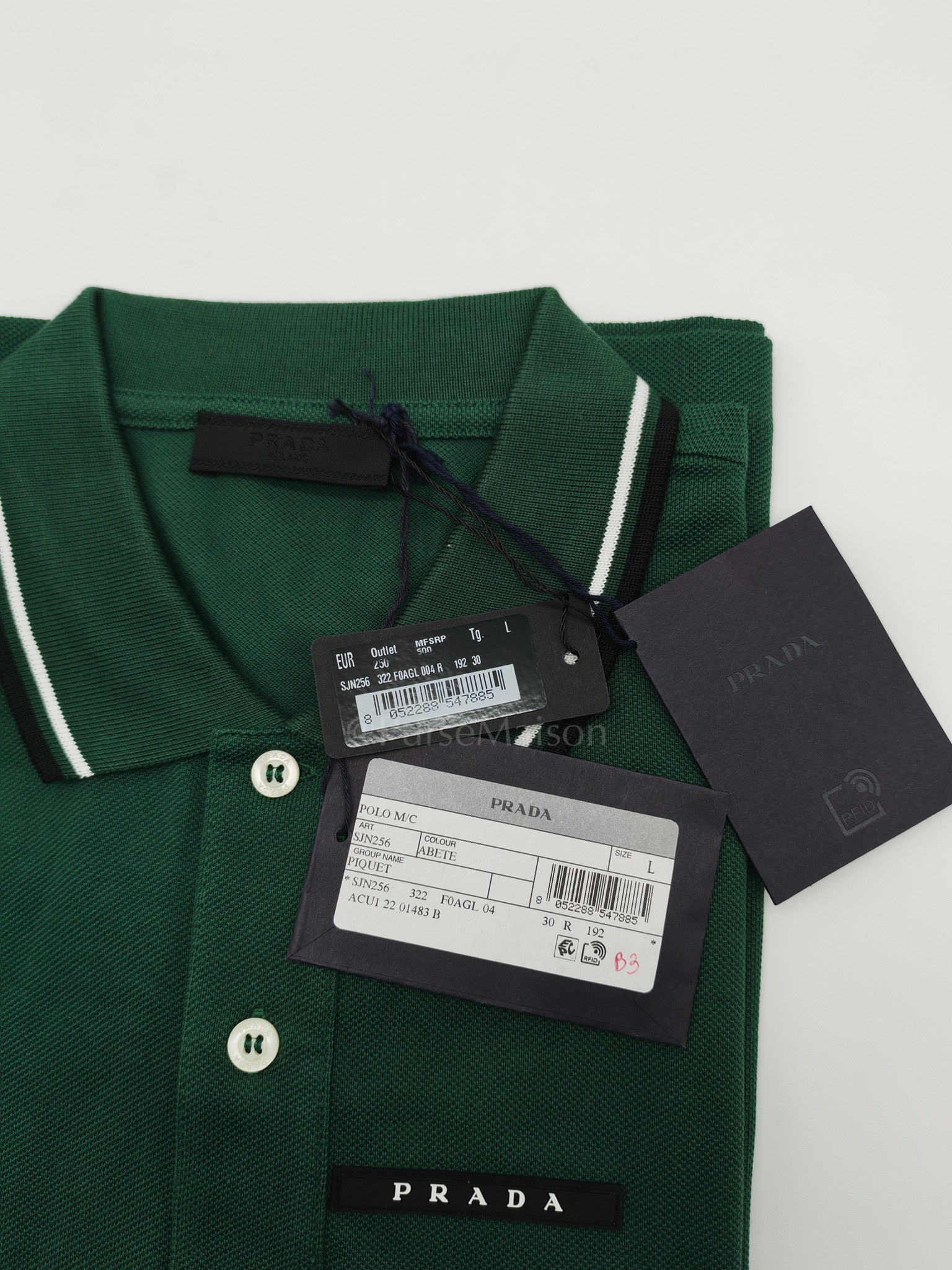 Piquit Abete (Green )Polo Shirt Size L | Purse Maison Luxury Bags Shop