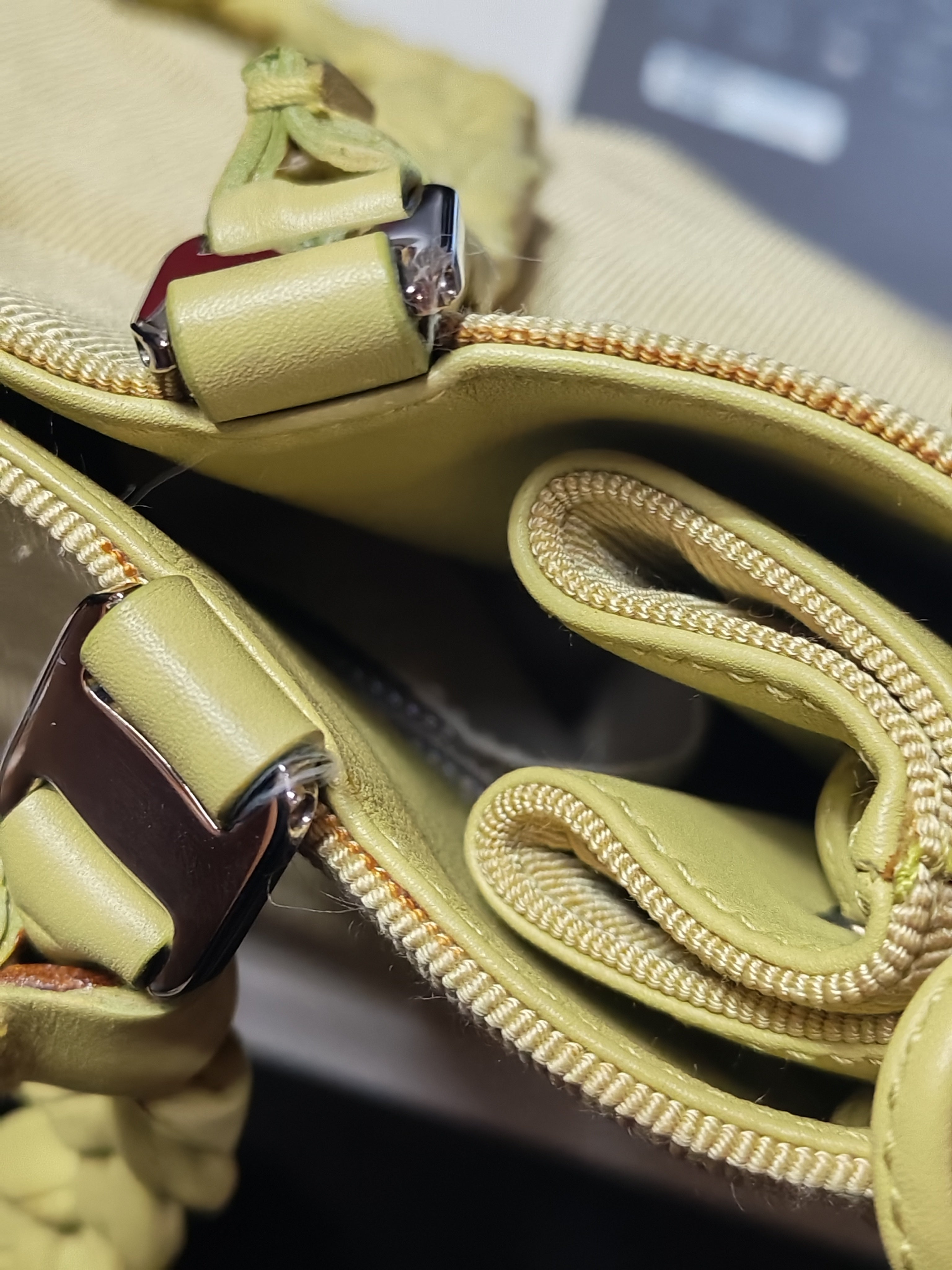 Pleated Light Green Grossgrain Nylon Shoulder Bag | Purse Maison Luxury Bags Shop