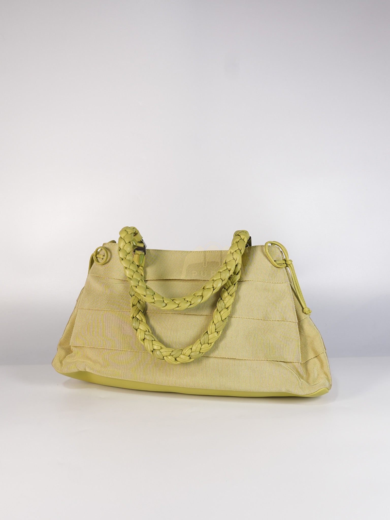 Pleated Light Green Grossgrain Nylon Shoulder Bag | Purse Maison Luxury Bags Shop