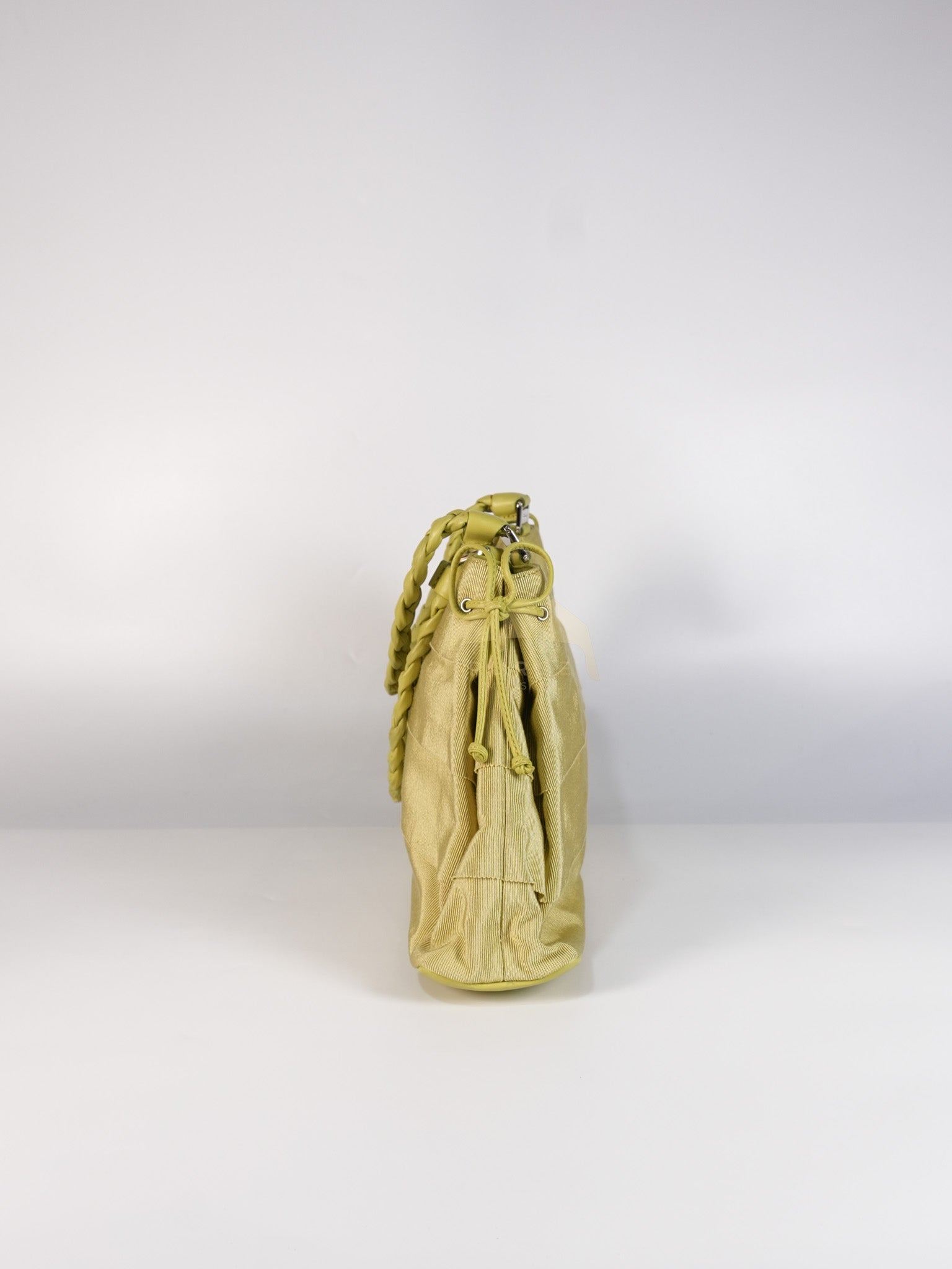 Pleated Light Green Grossgrain Nylon Shoulder Bag | Purse Maison Luxury Bags Shop