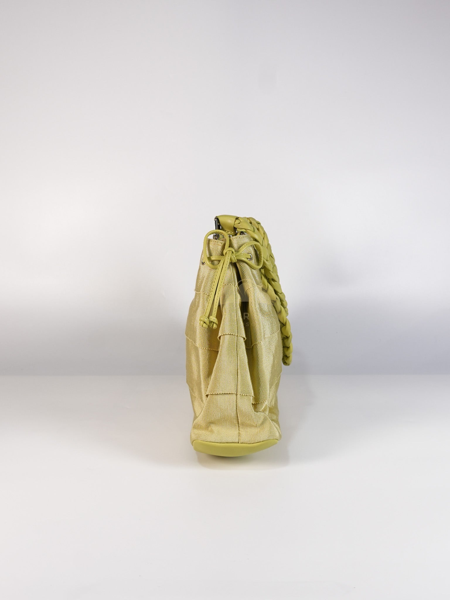 Pleated Light Green Grossgrain Nylon Shoulder Bag | Purse Maison Luxury Bags Shop