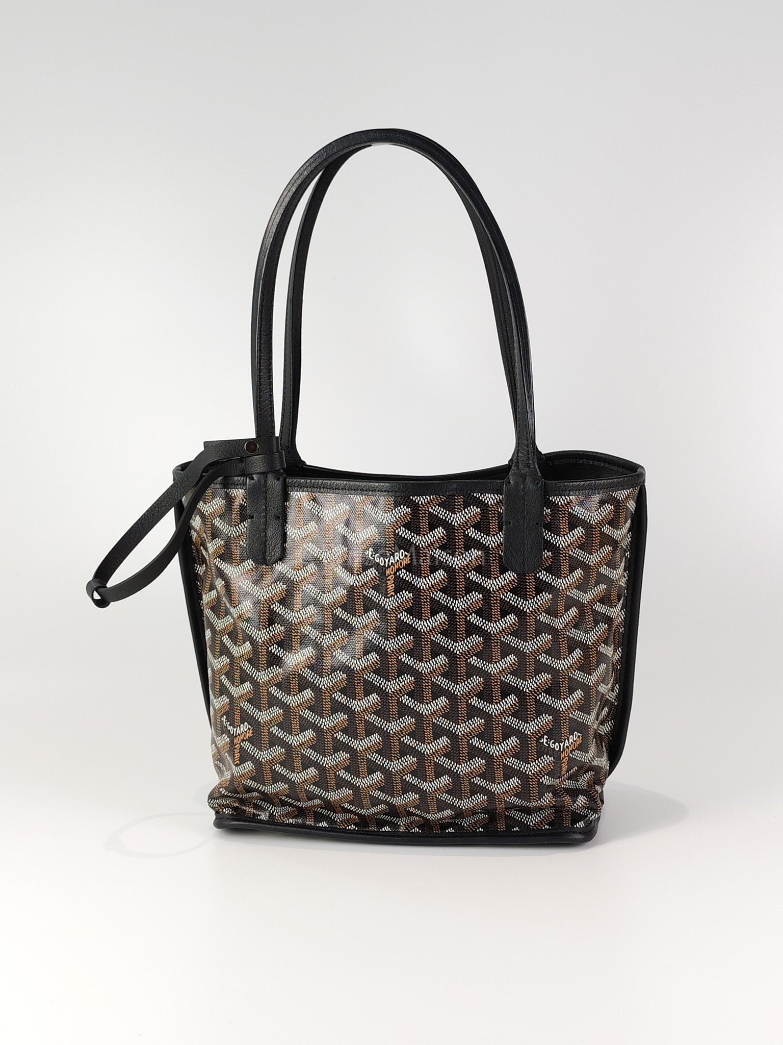 Mini Anjou in Black Goyardine Canvas