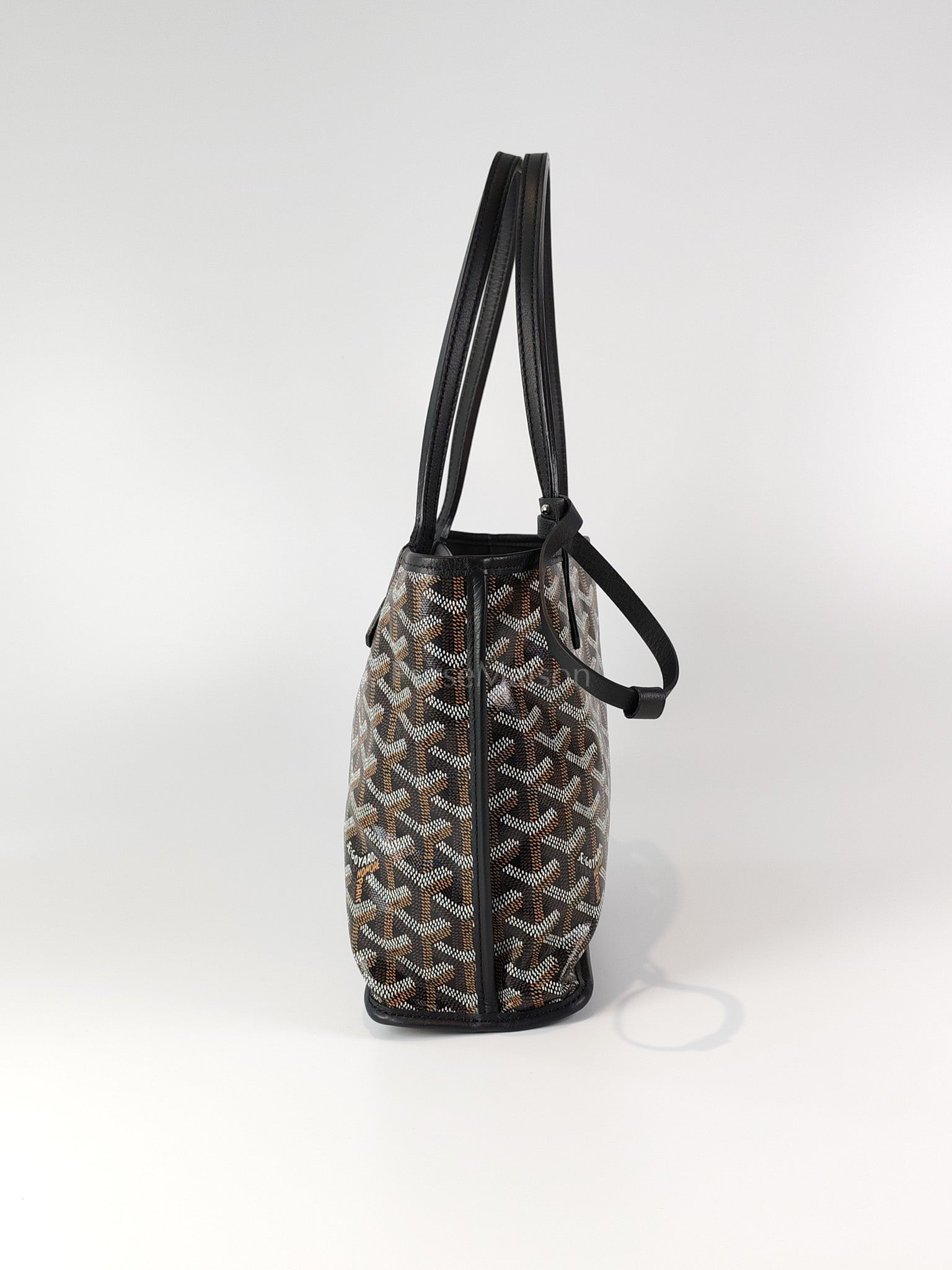 Mini Anjou in Black Goyardine Canvas