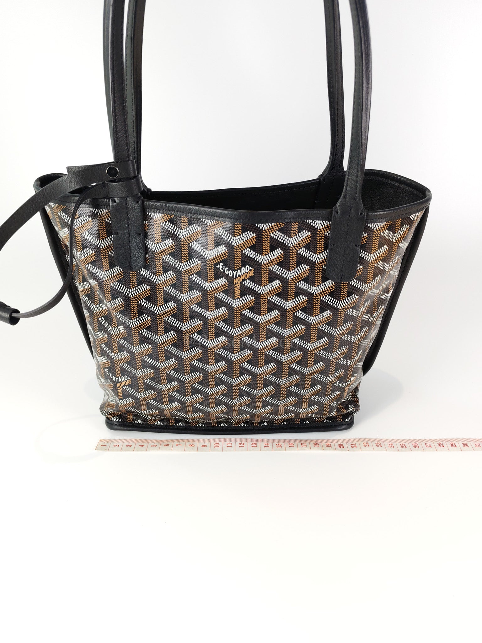 Mini Anjou in Black Goyardine Canvas