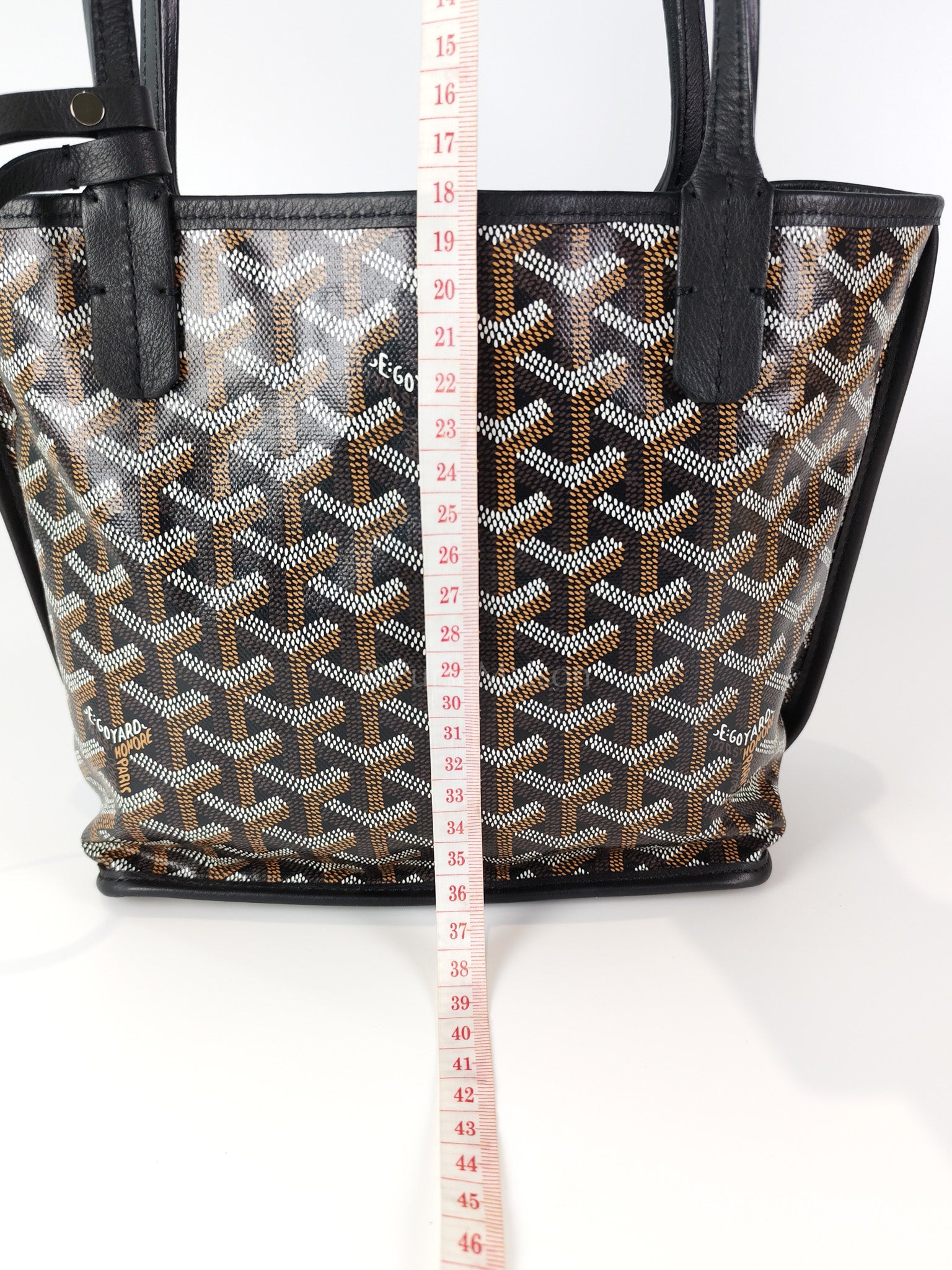 Mini Anjou in Black Goyardine Canvas