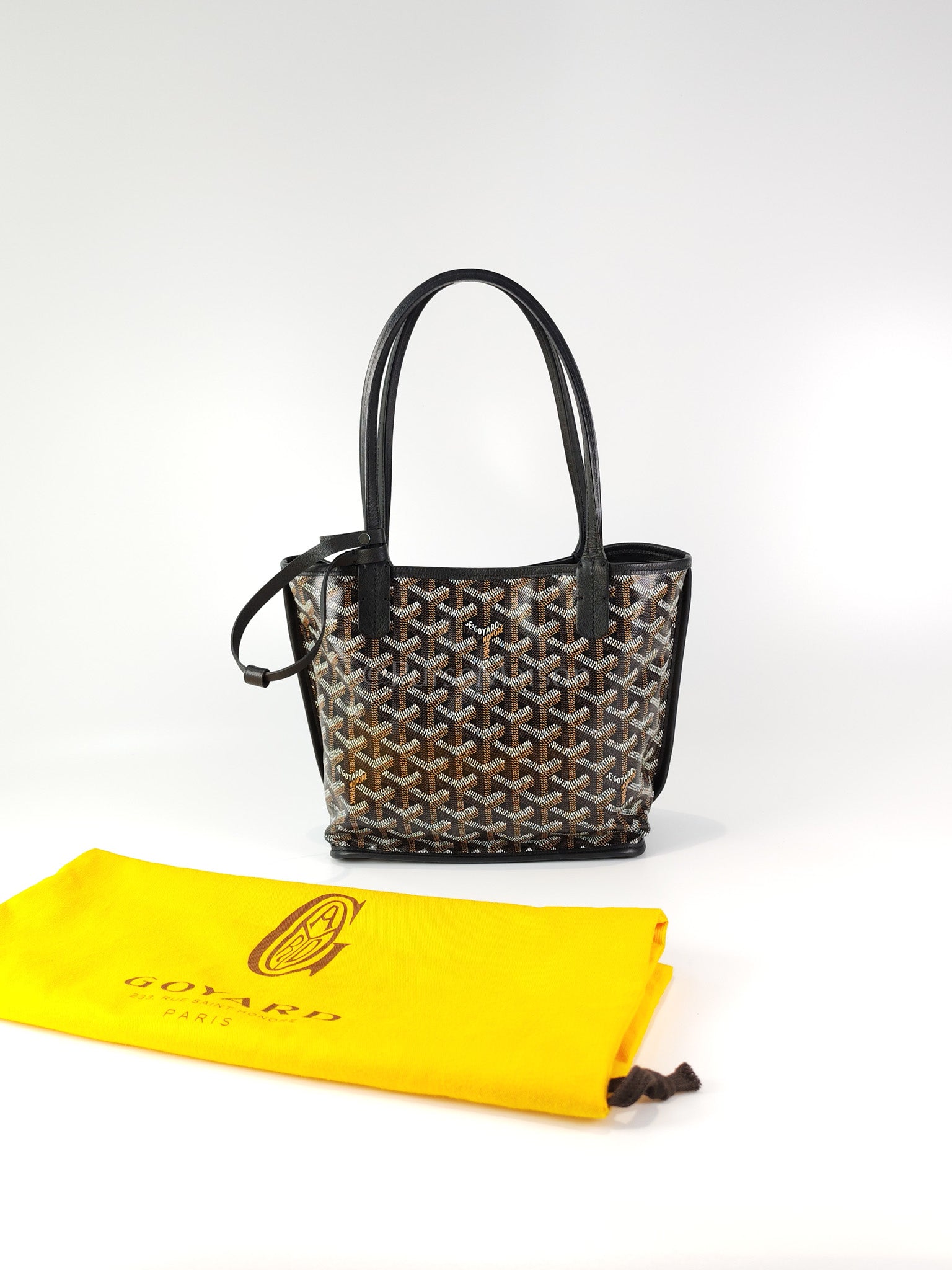 Mini Anjou in Black Goyardine Canvas