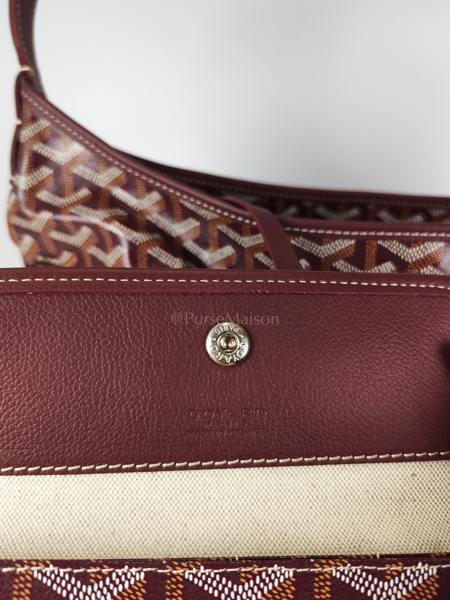 Boheme PM Burgundy in Goyardine Canvas