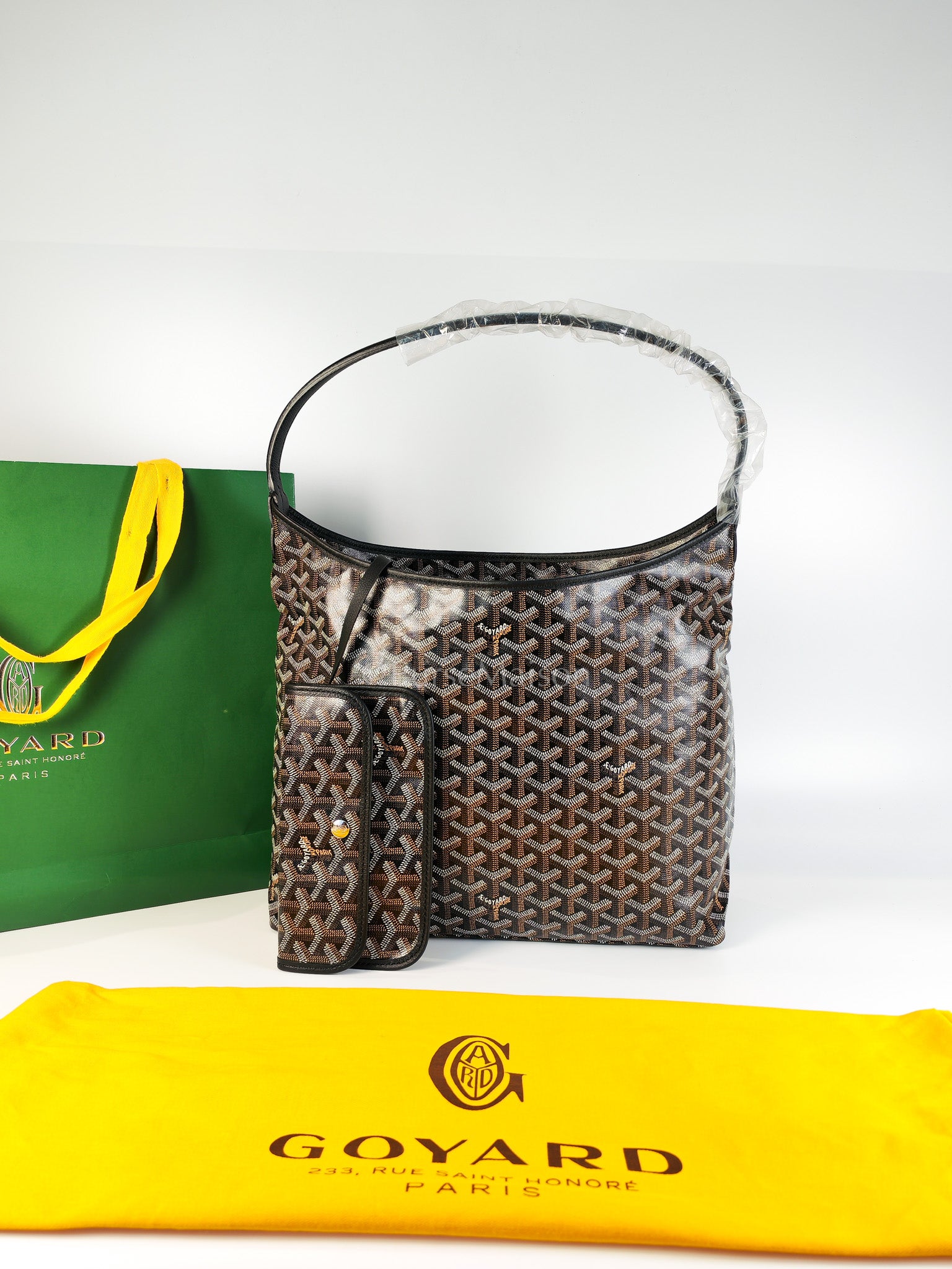 Boheme in Black Goyardine Canvas Hobo Bag