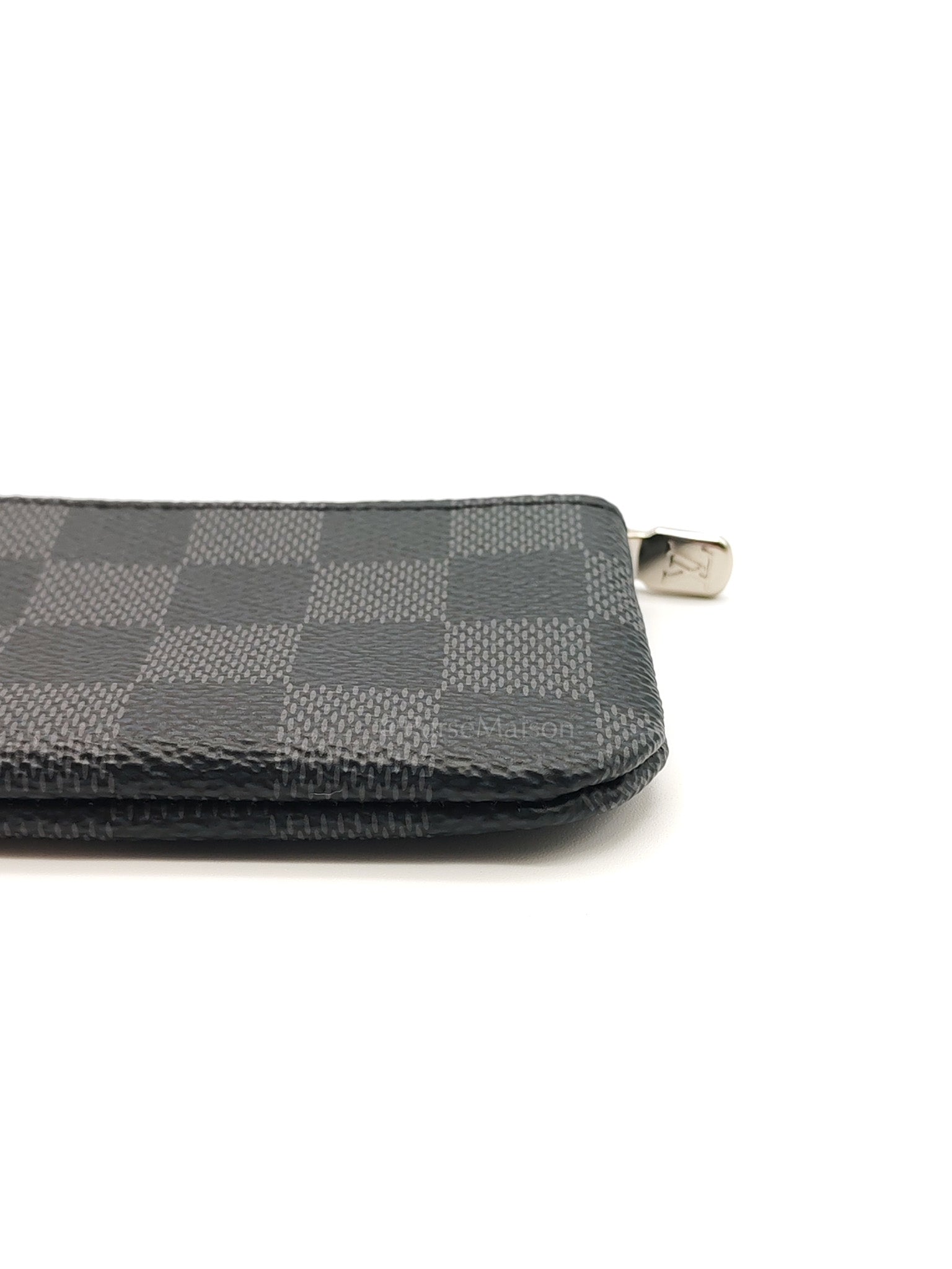 Pochette Cles Key Pouch in Damier Graphite Canvas & Silver Hardware (Datecode: CT4205) | Purse Maison Luxury Bags Shop