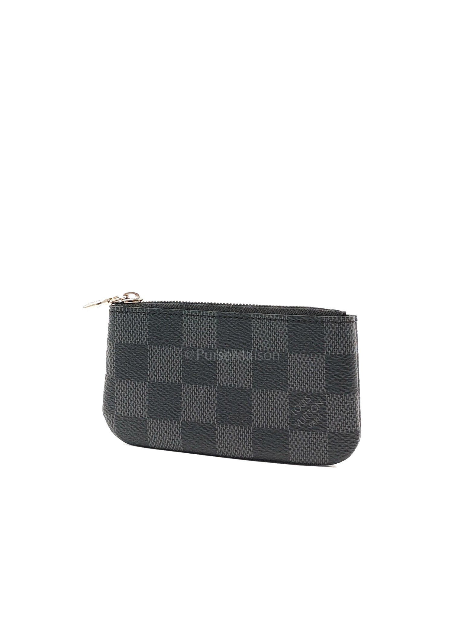 Pochette Cles Key Pouch in Damier Graphite Canvas & Silver Hardware (Datecode: CT4205) | Purse Maison Luxury Bags Shop