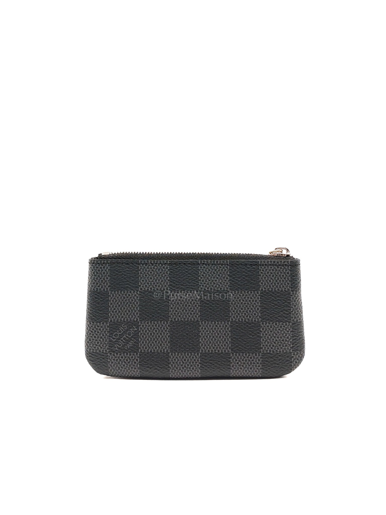 Pochette Cles Key Pouch in Damier Graphite Canvas & Silver Hardware (Datecode: CT4205) | Purse Maison Luxury Bags Shop