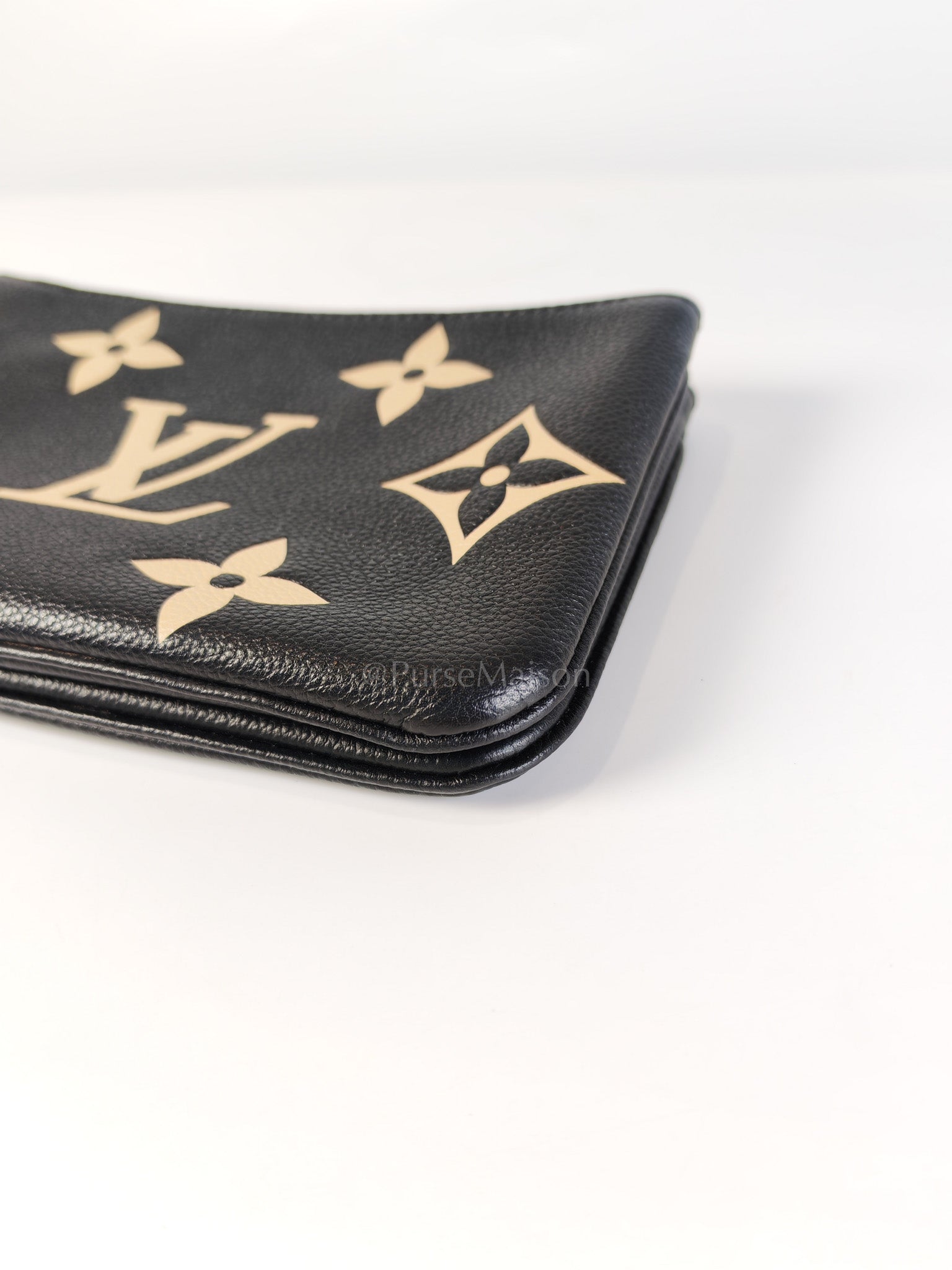 Pochette Double Zip in Bi-color Monogram Empriente Leather (Microchip) | Purse Maison Luxury Bags Shop