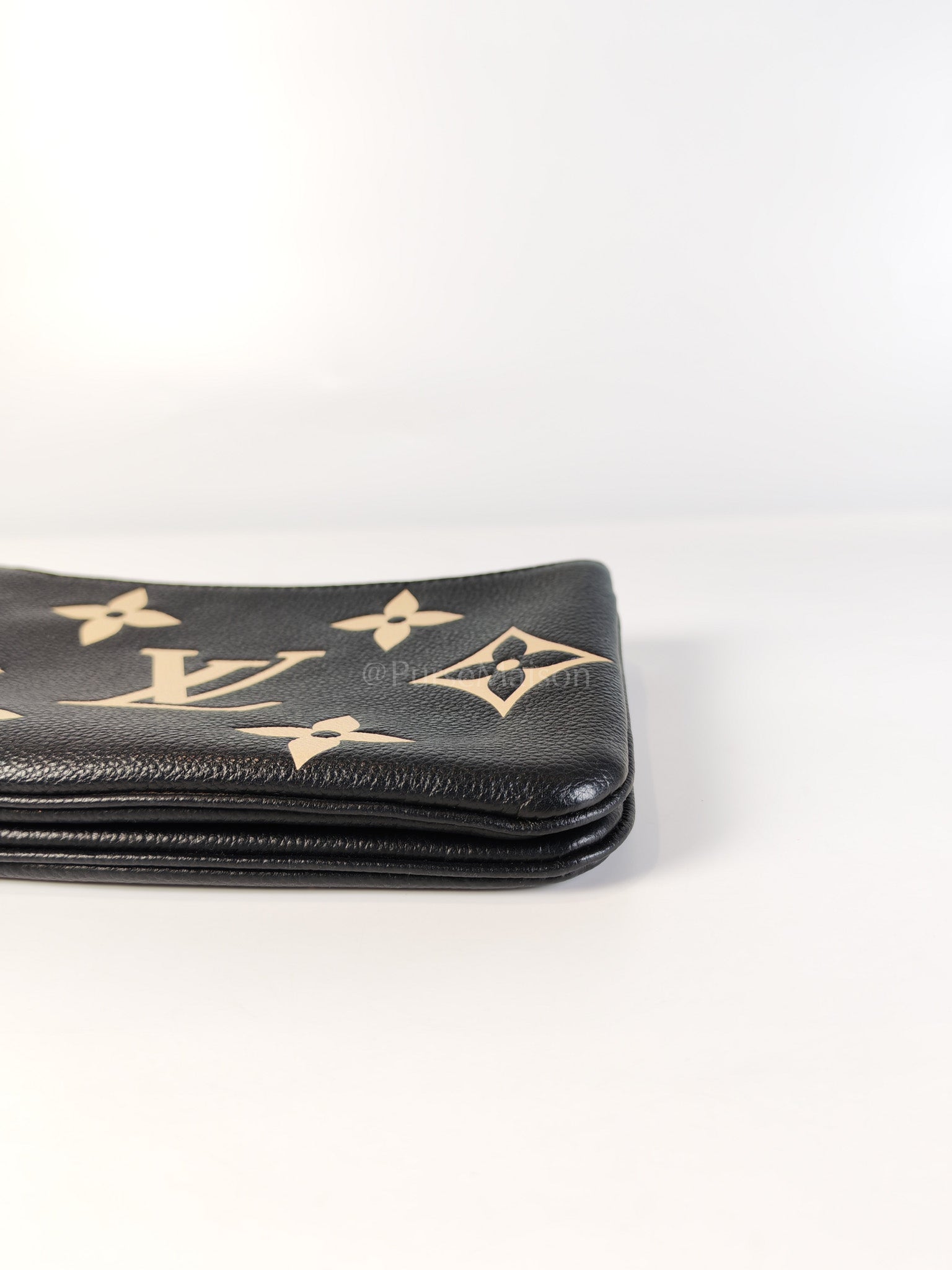 Pochette Double Zip in Bi-color Monogram Empriente Leather (Microchip) | Purse Maison Luxury Bags Shop