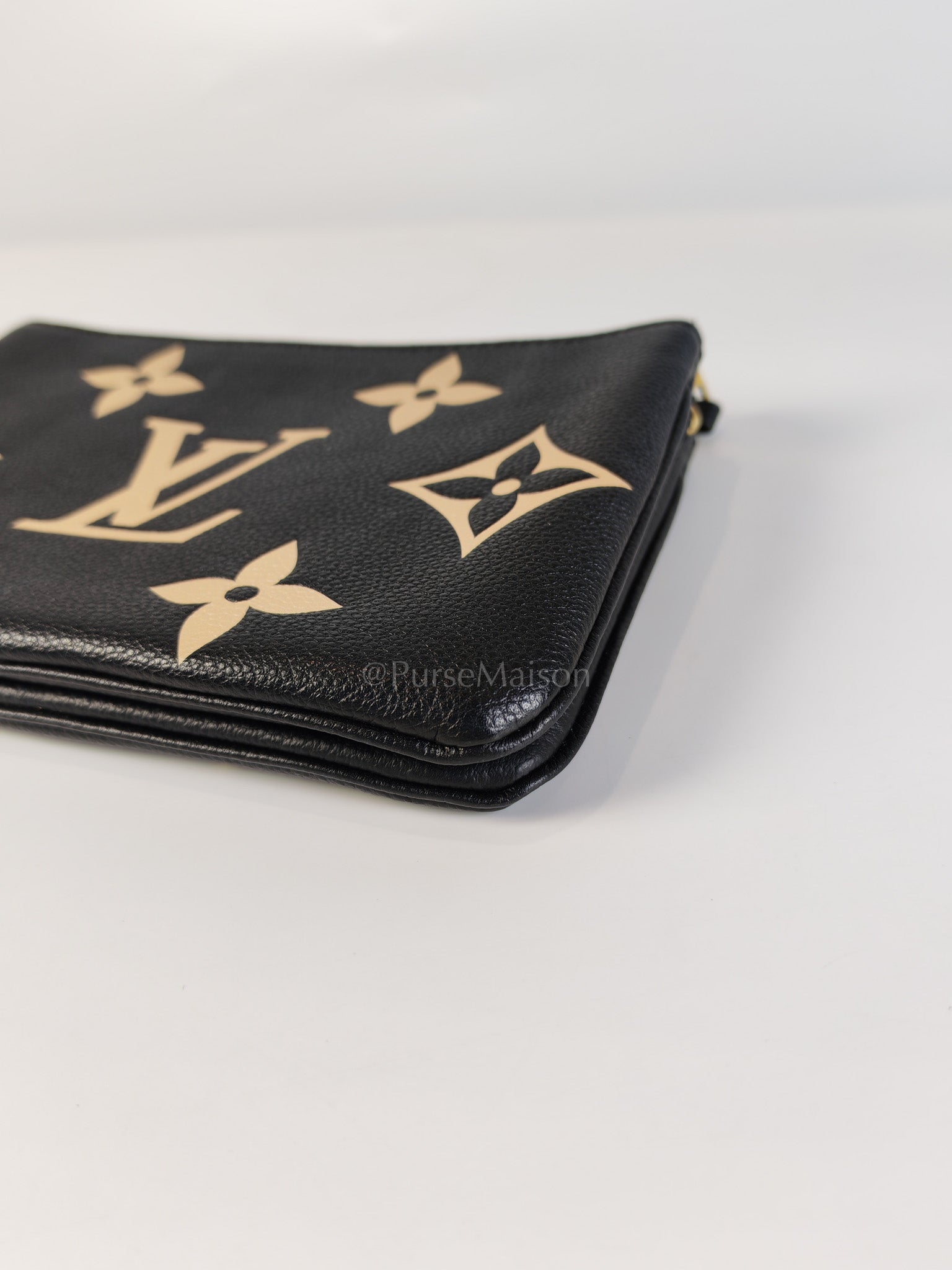 Pochette Double Zip in Bi-color Monogram Empriente Leather (Microchip) | Purse Maison Luxury Bags Shop