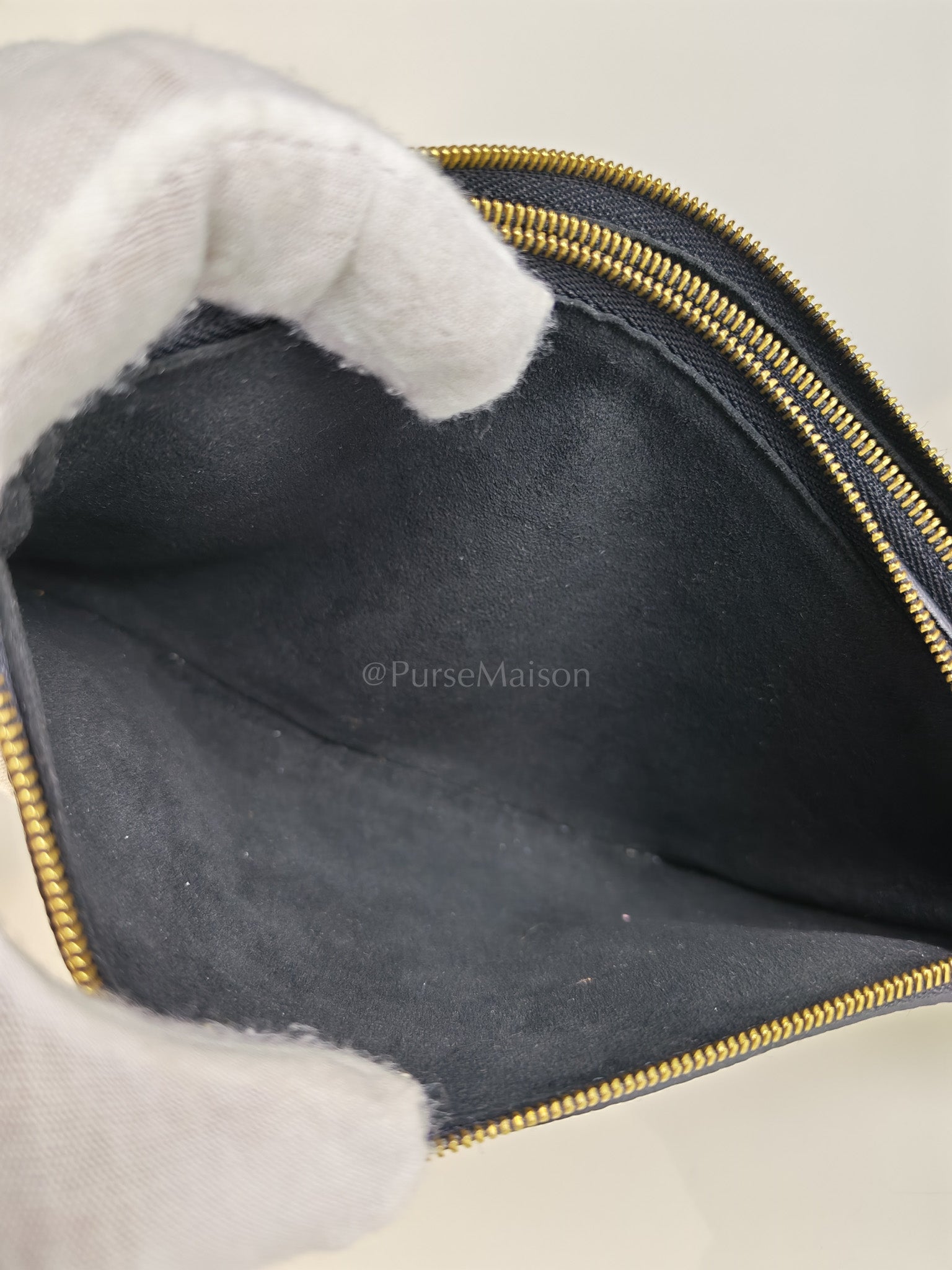 Pochette Double Zip in Bi-color Monogram Empriente Leather (Microchip) | Purse Maison Luxury Bags Shop