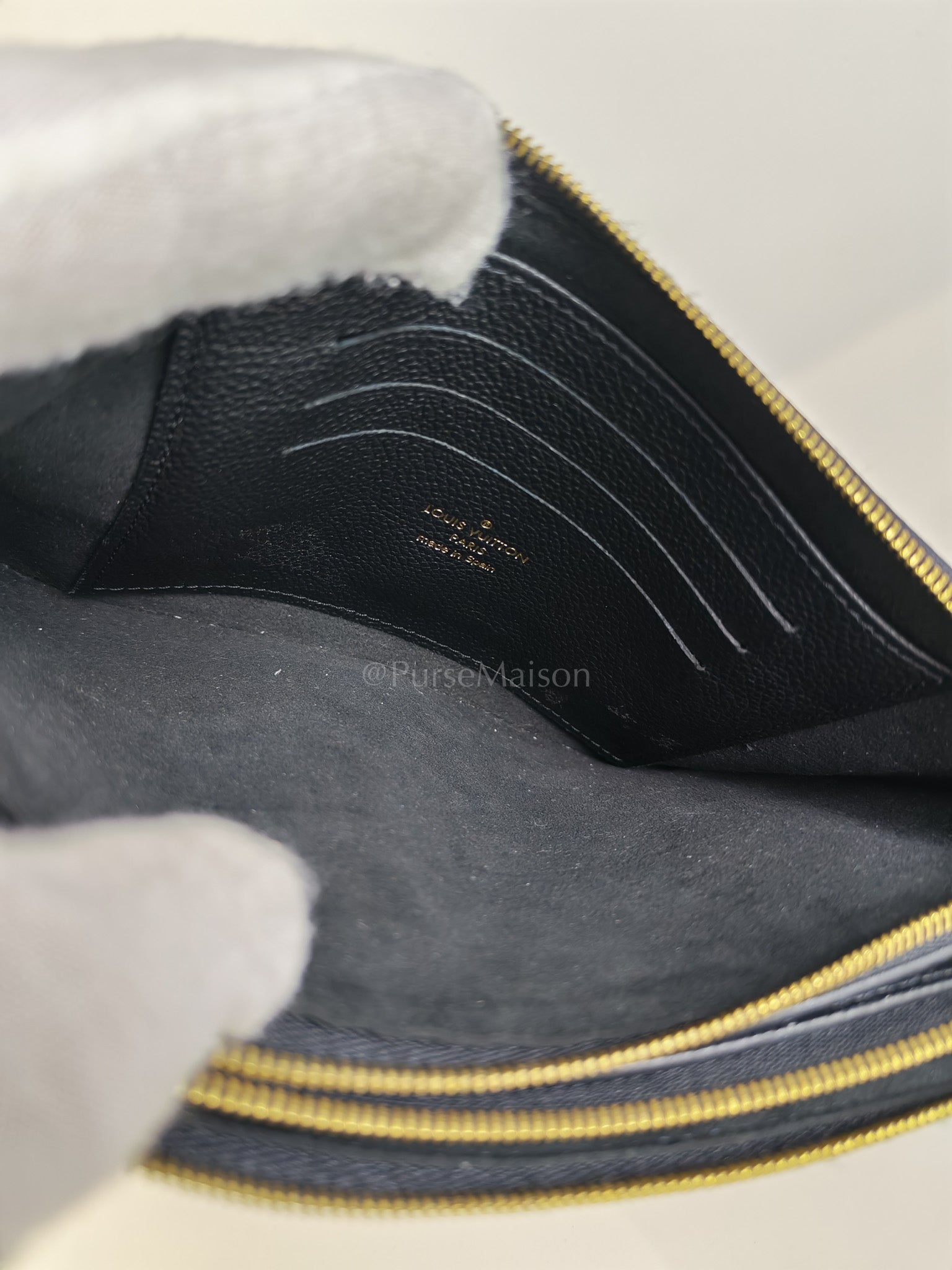 Pochette Double Zip in Bi-color Monogram Empriente Leather (Microchip) | Purse Maison Luxury Bags Shop