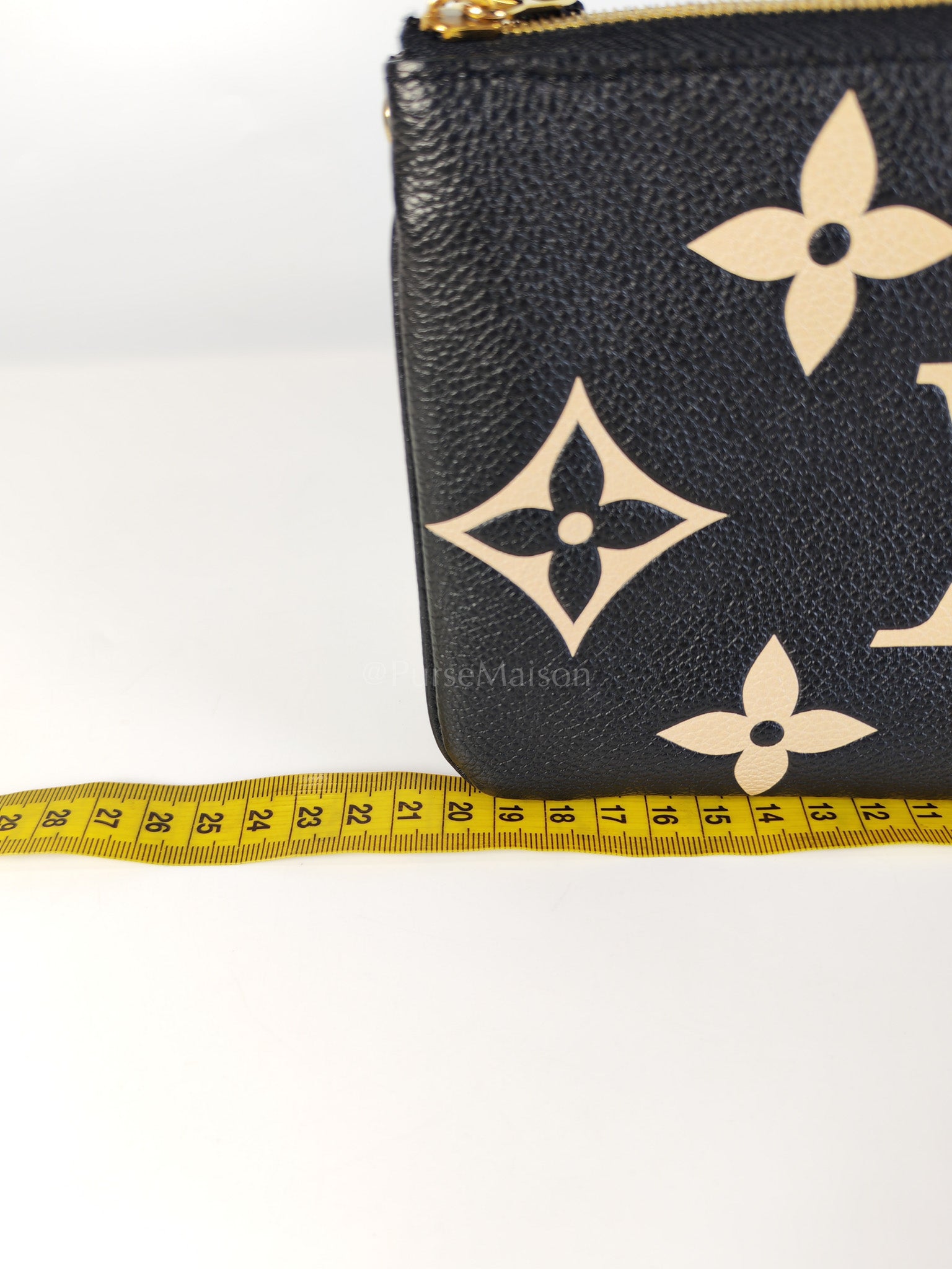 Pochette Double Zip in Bi-color Monogram Empriente Leather (Microchip) | Purse Maison Luxury Bags Shop