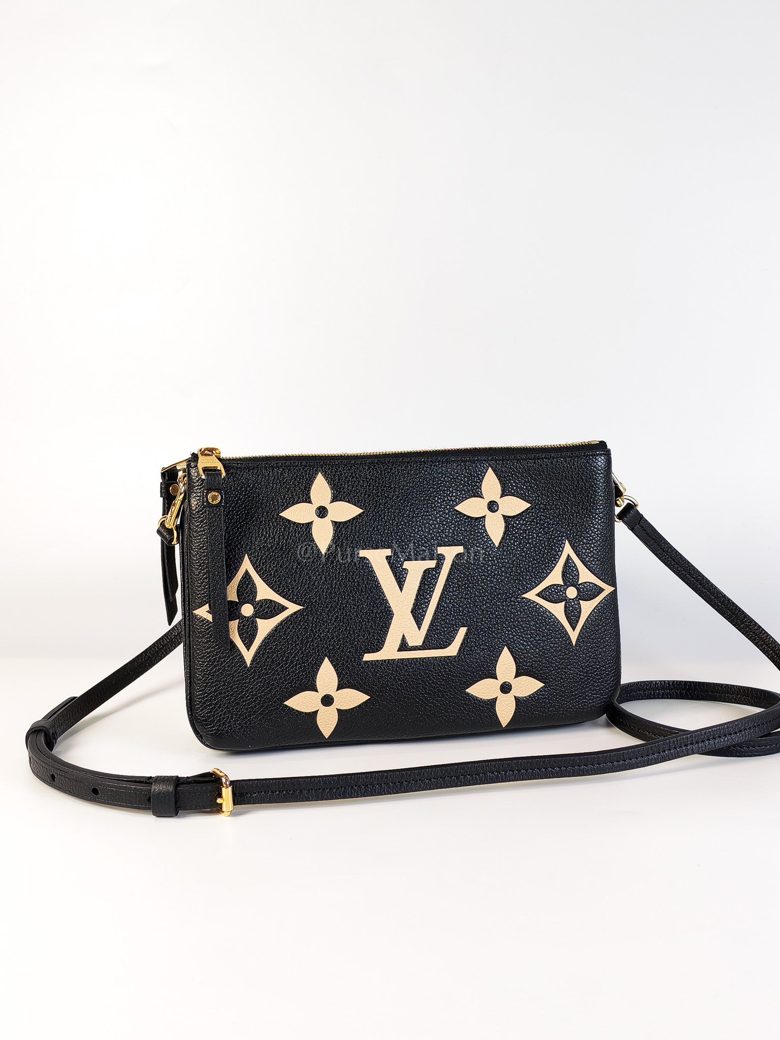 Pochette Double Zip in Bi-color Monogram Empriente Leather (Microchip) | Purse Maison Luxury Bags Shop