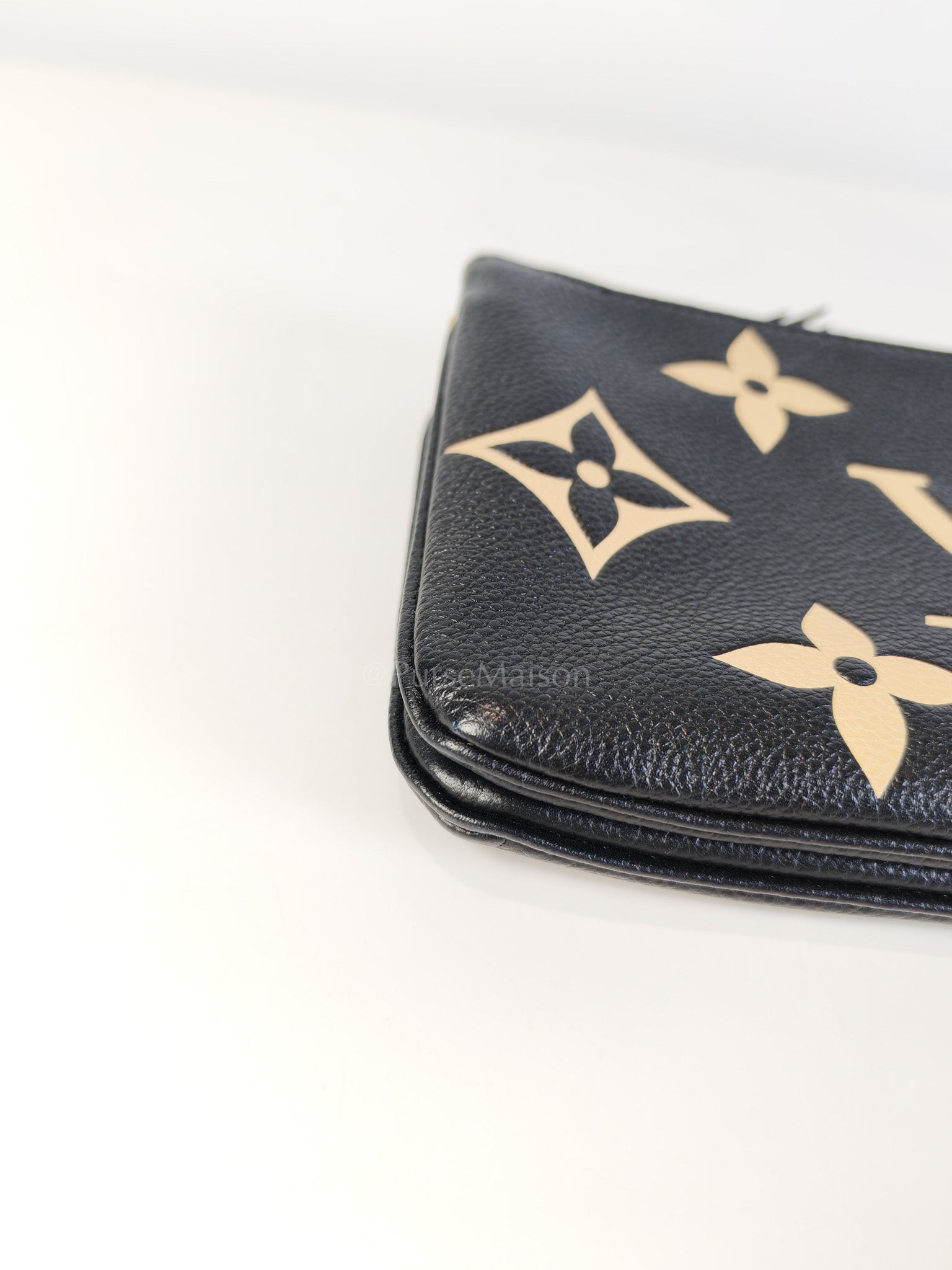 Pochette Double Zip in Bi-color Monogram Empriente Leather (Microchip) | Purse Maison Luxury Bags Shop