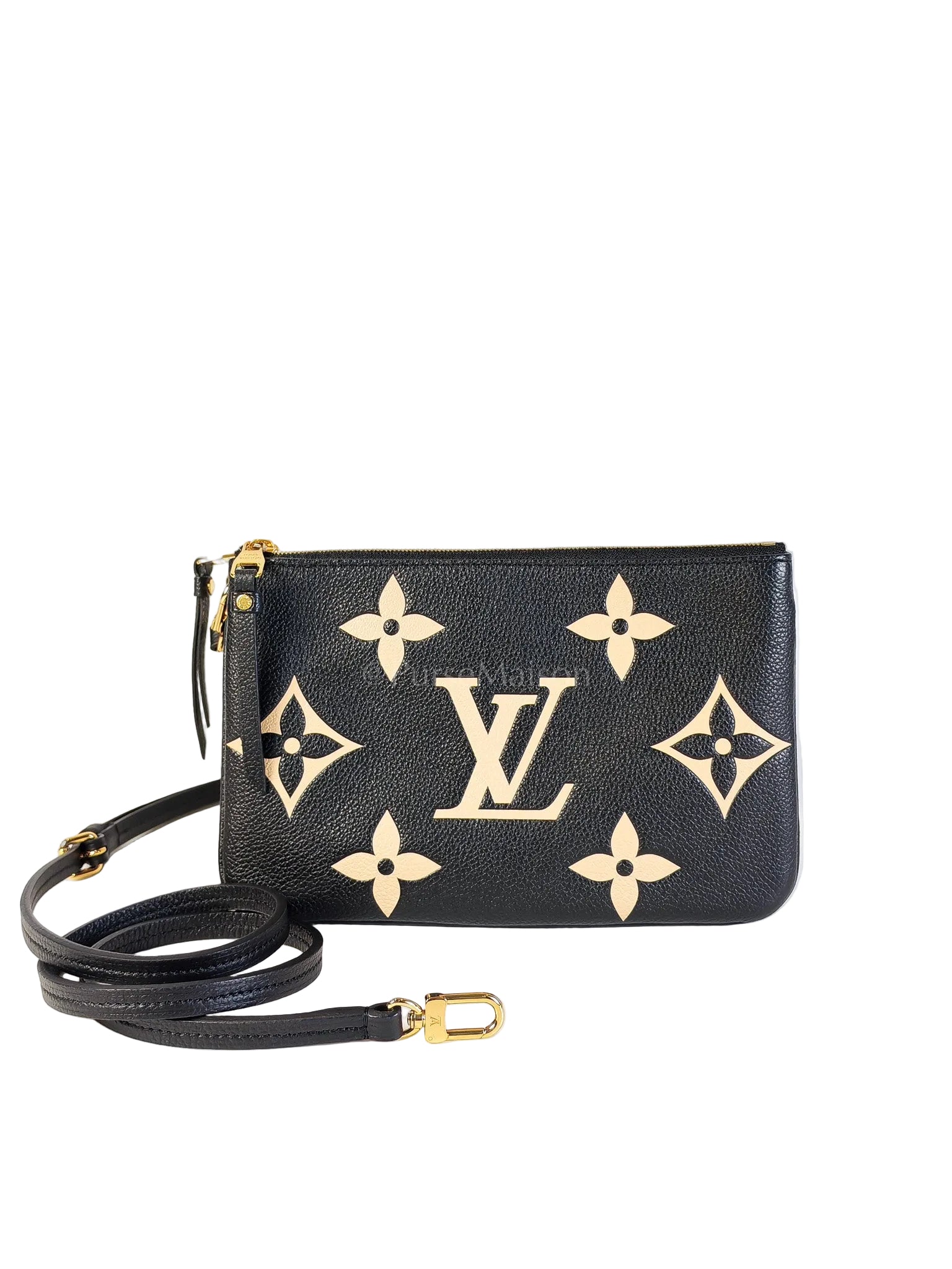 Pochette Double Zip in Bi-color Monogram Empriente Leather (Microchip) | Purse Maison Luxury Bags Shop