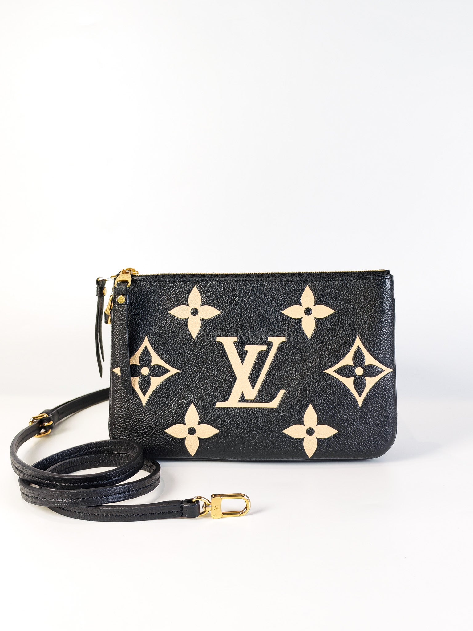 Pochette Double Zip in Bi-color Monogram Empriente Leather (Microchip) | Purse Maison Luxury Bags Shop