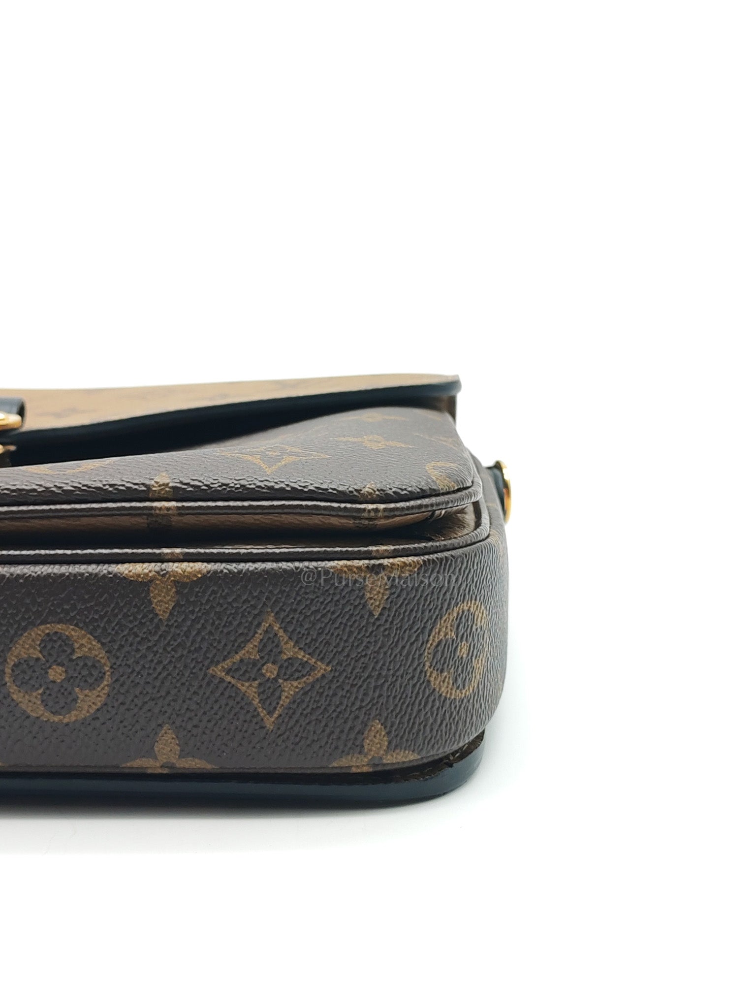 Pochette Metis in Reverse Monogram Canvas & Gold Hardware Microchip | Purse Maison Luxury Bags Shop