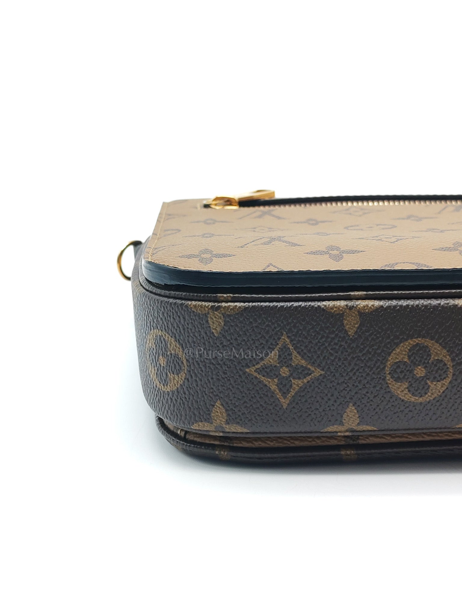 Pochette Metis in Reverse Monogram Canvas & Gold Hardware Microchip | Purse Maison Luxury Bags Shop