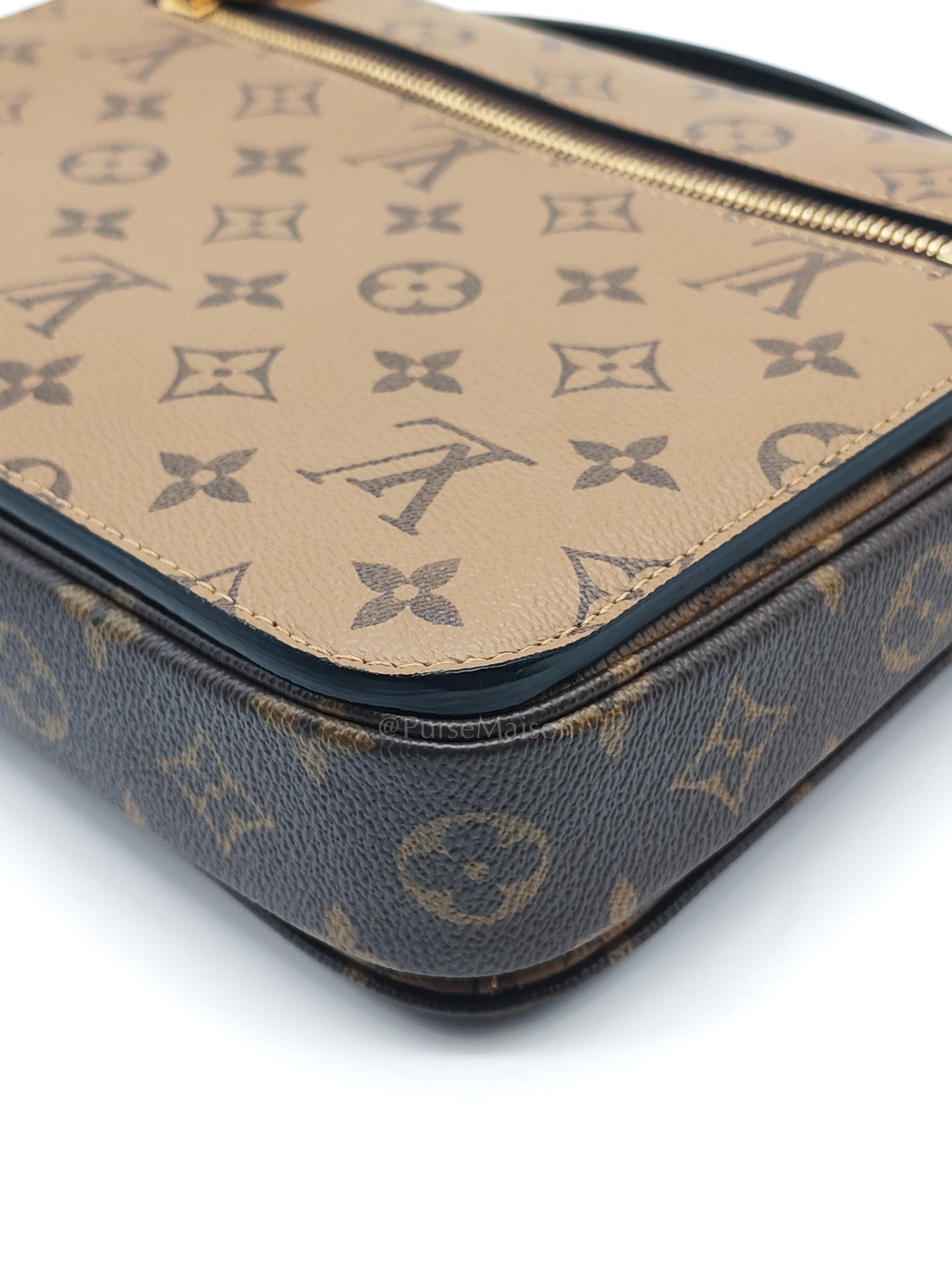 Pochette Metis in Reverse Monogram Canvas & Gold Hardware Microchip | Purse Maison Luxury Bags Shop