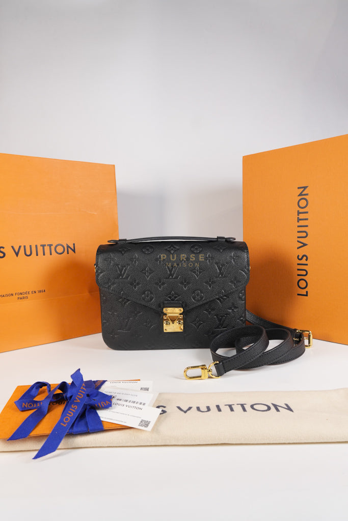 Pochette Metis MM in Black Empreinte Leather (Microchip) | Purse Maison Luxury Bags Shop
